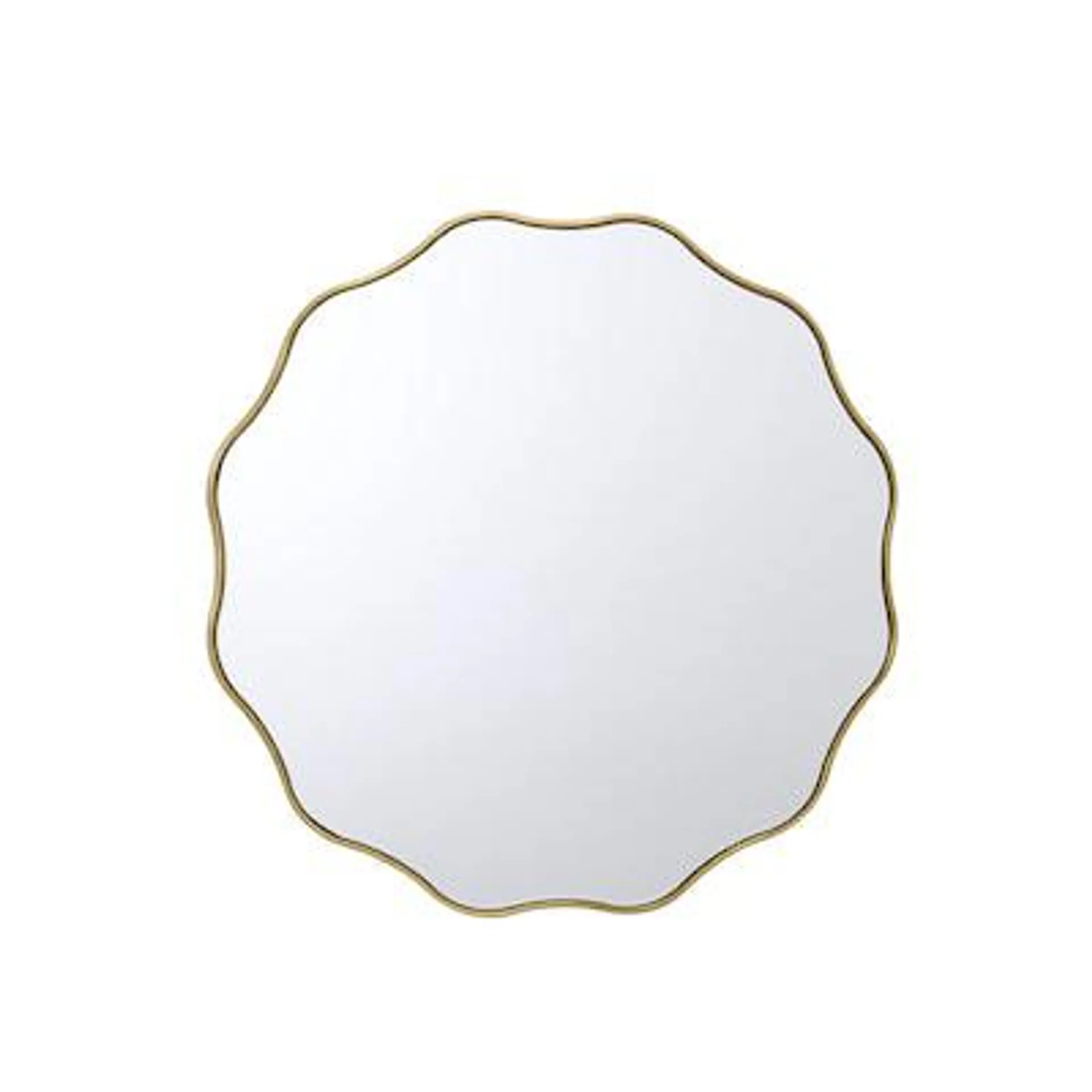 30-in W x 30-in H Round Gold Beveled Wall Mirror