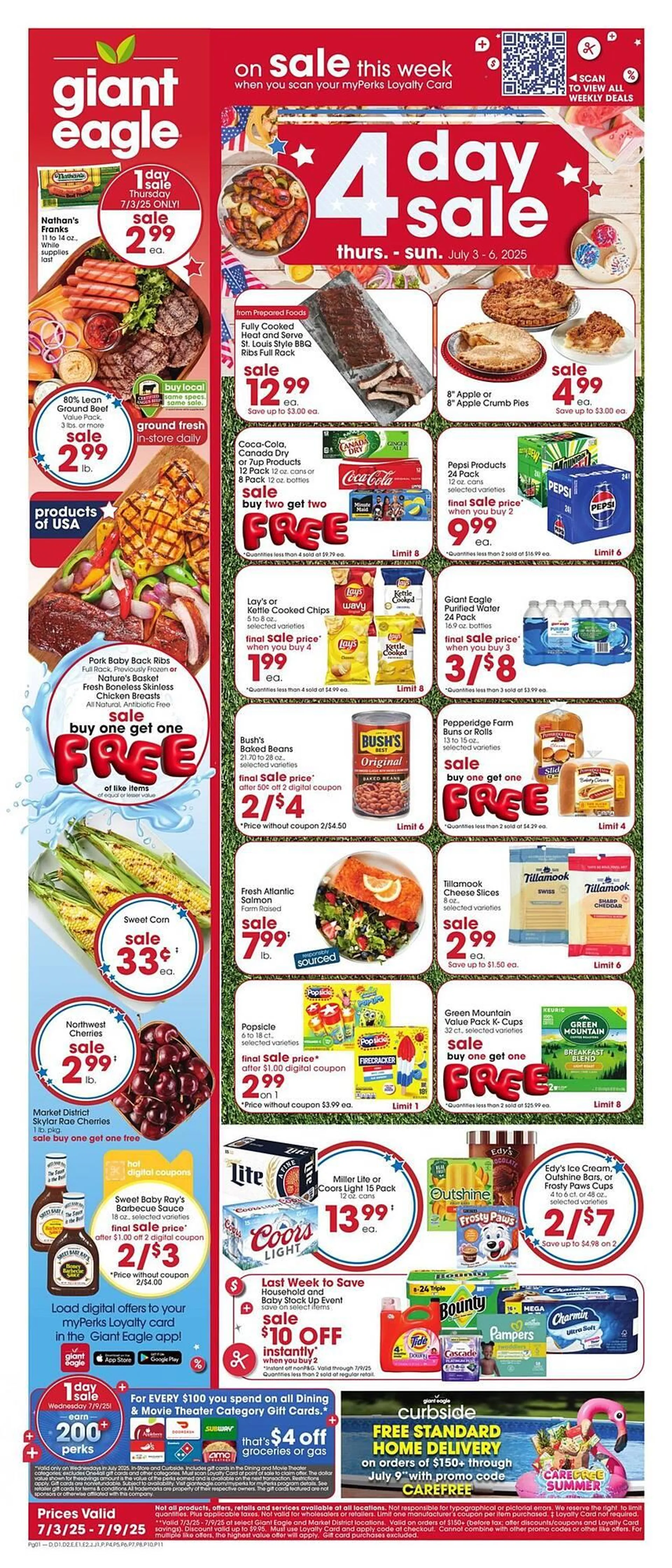 Weekly ad Giant Eagle Weekly Ad from July 3 to July 9 2025 - Page 1
