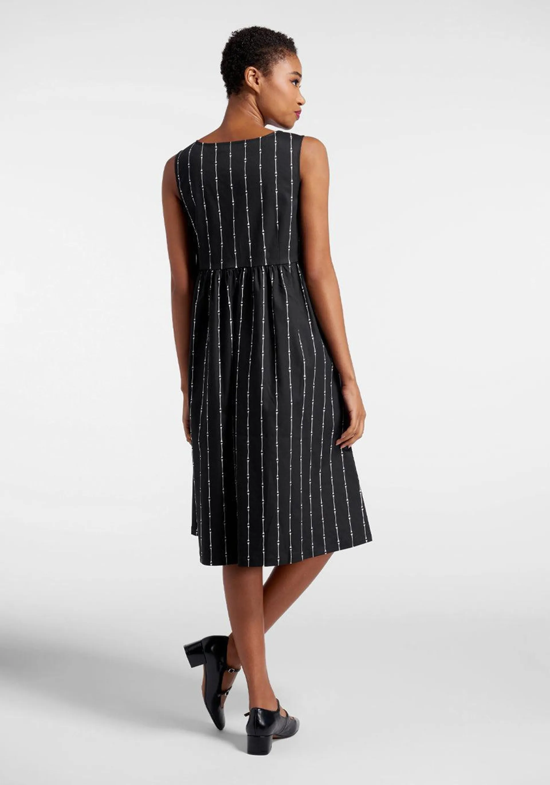 Striped to the Bone Midi Dress