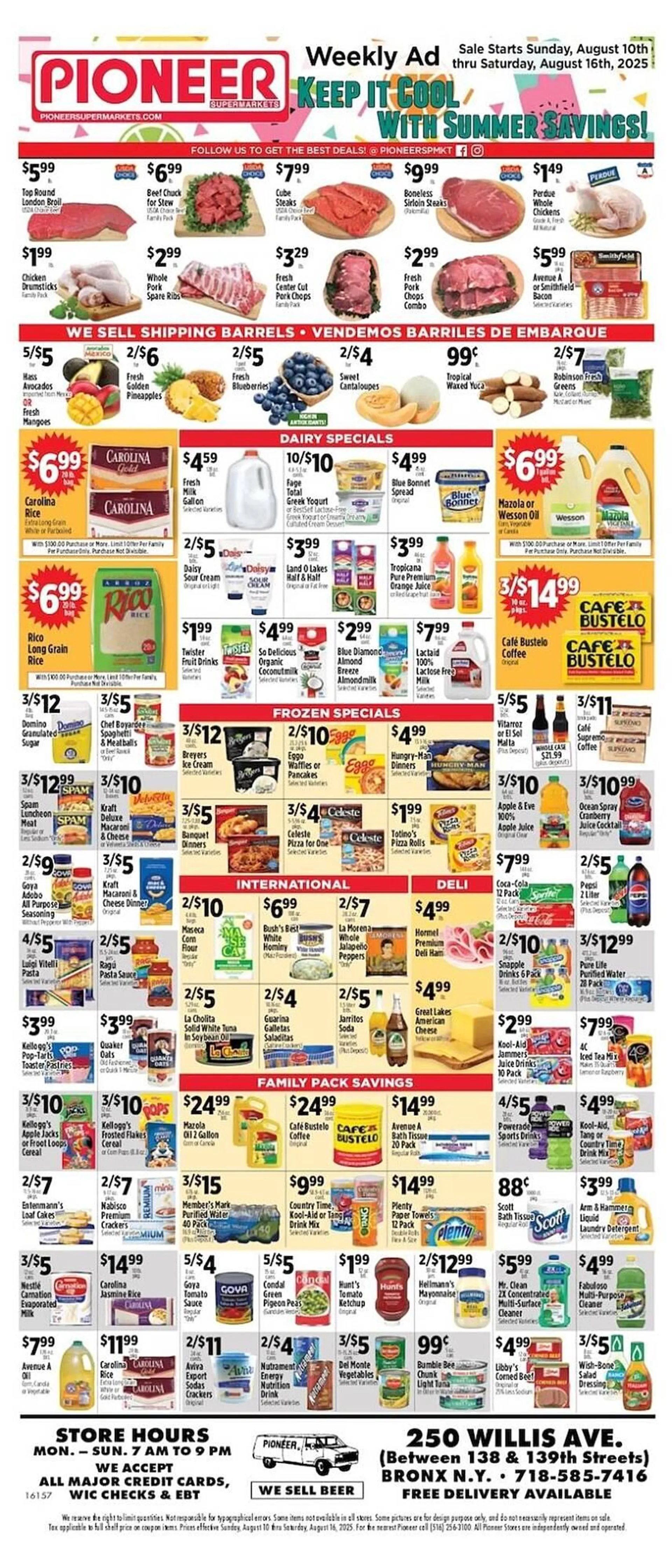 Weekly ad Pioneer Supermarkets Weekly Ad from August 10 to August 16 2025 - Page 1