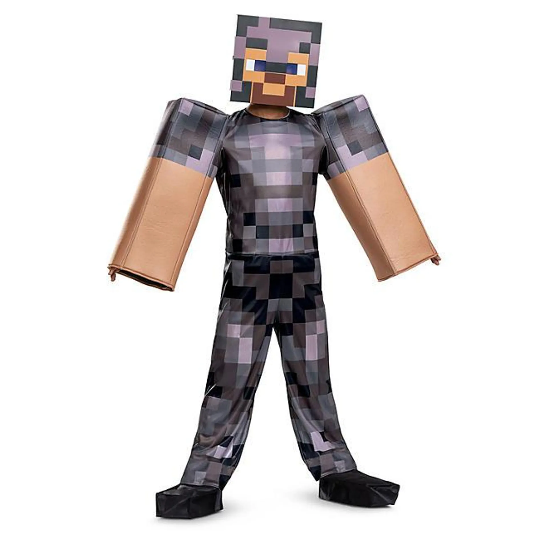 Boys' Minecraft Steve In Netherite Armor Deluxe Costume (Assorted Sizes)