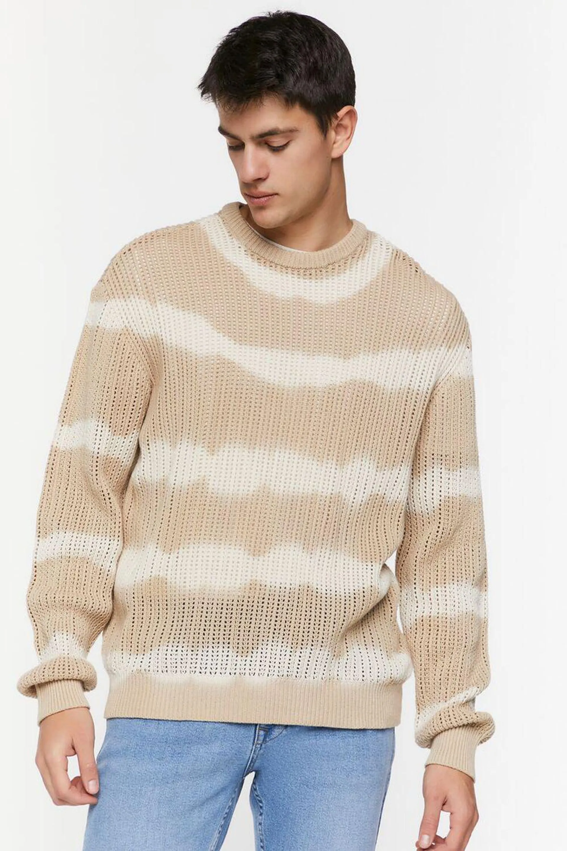 Tie-Dye Striped Sweater