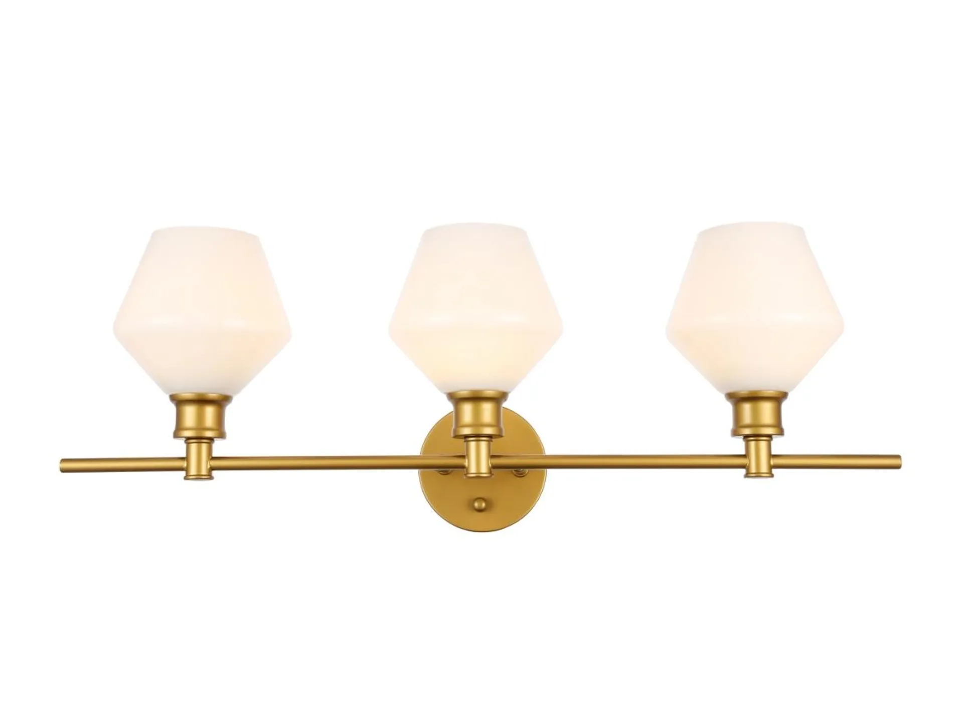 Gene 3 Light Brass And Frosted White Glass Wall Sconce