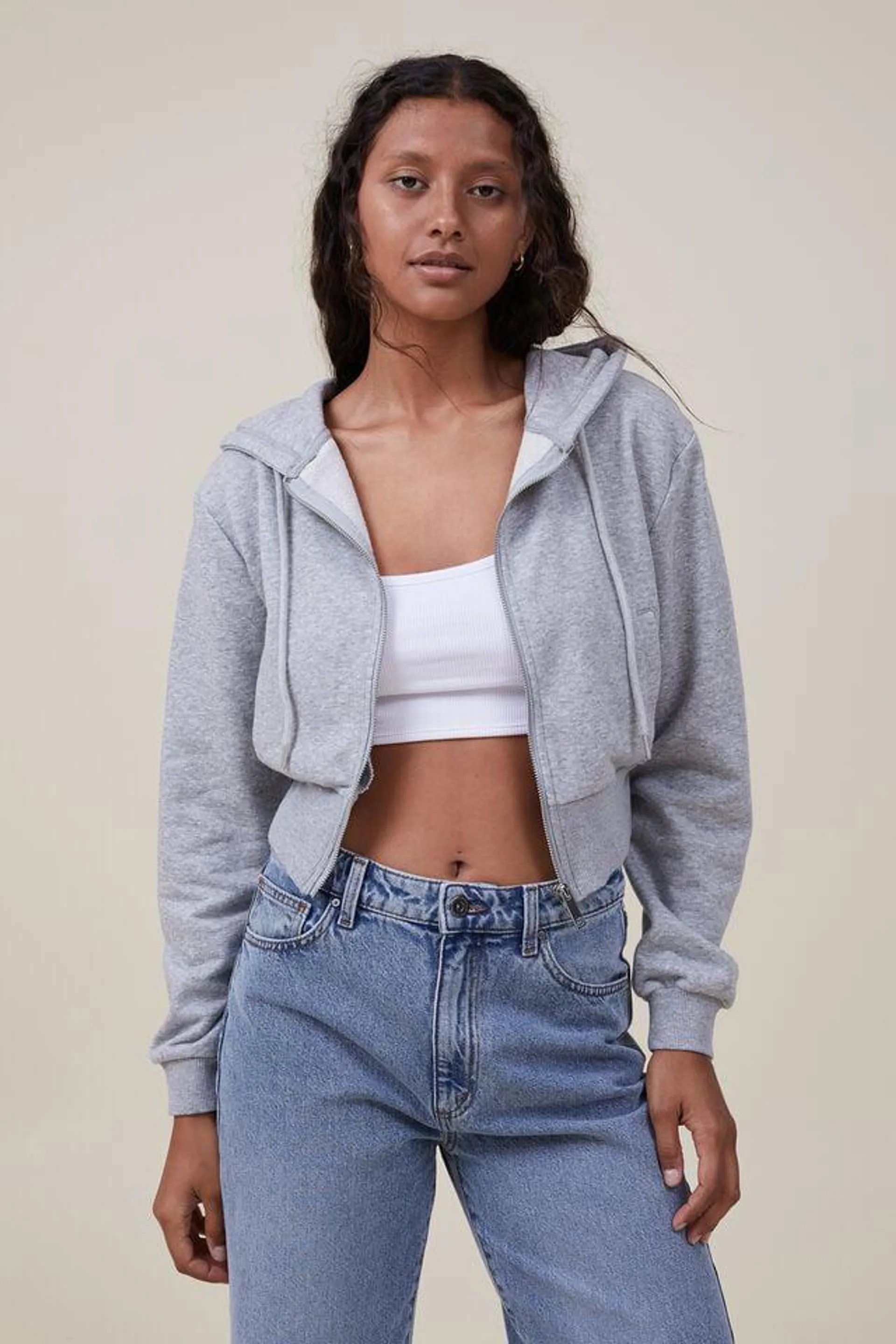 Cropped Fitted Zip Through