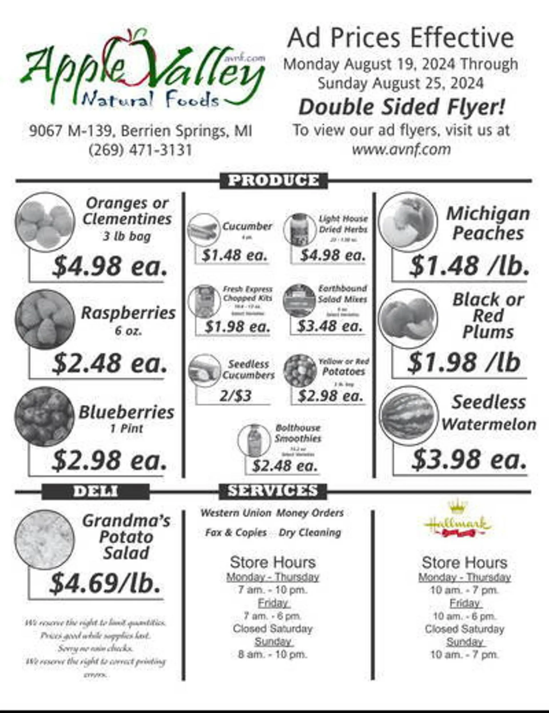 Apple Valley Natural Foods Weekly Ad - 1