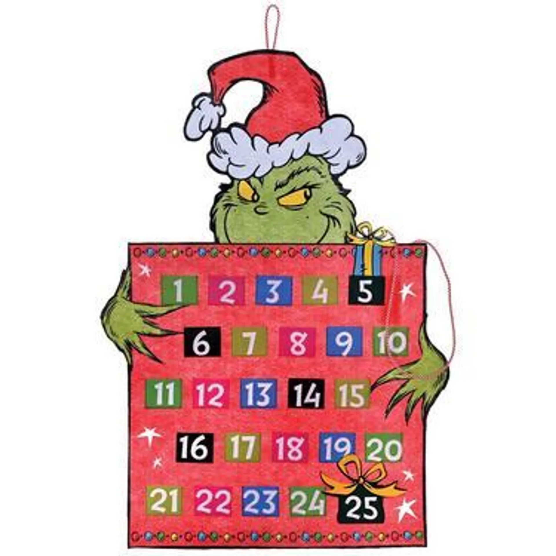 Grinch Countdown Advent Calendar, 18.45in x 26in - Dr. Seuss