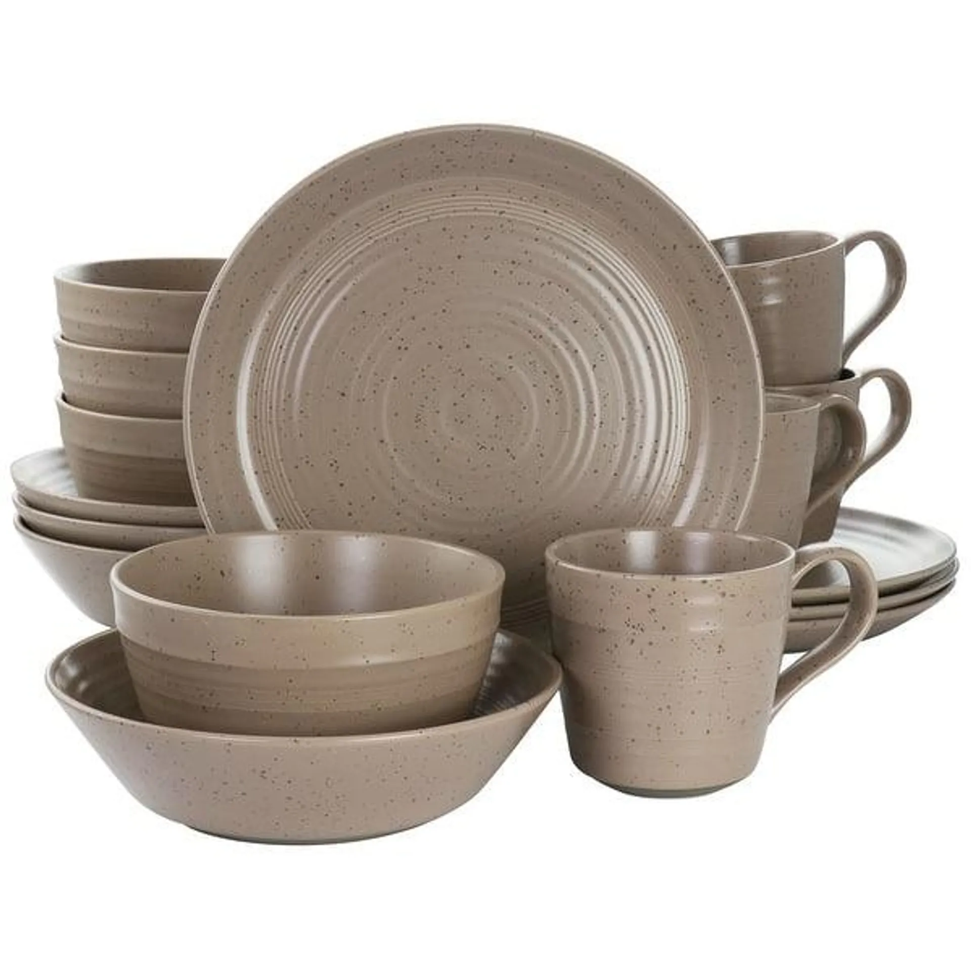 Bee and Willow Milbrook 16 Piece Stoneware Dinnerware Set in Mocha