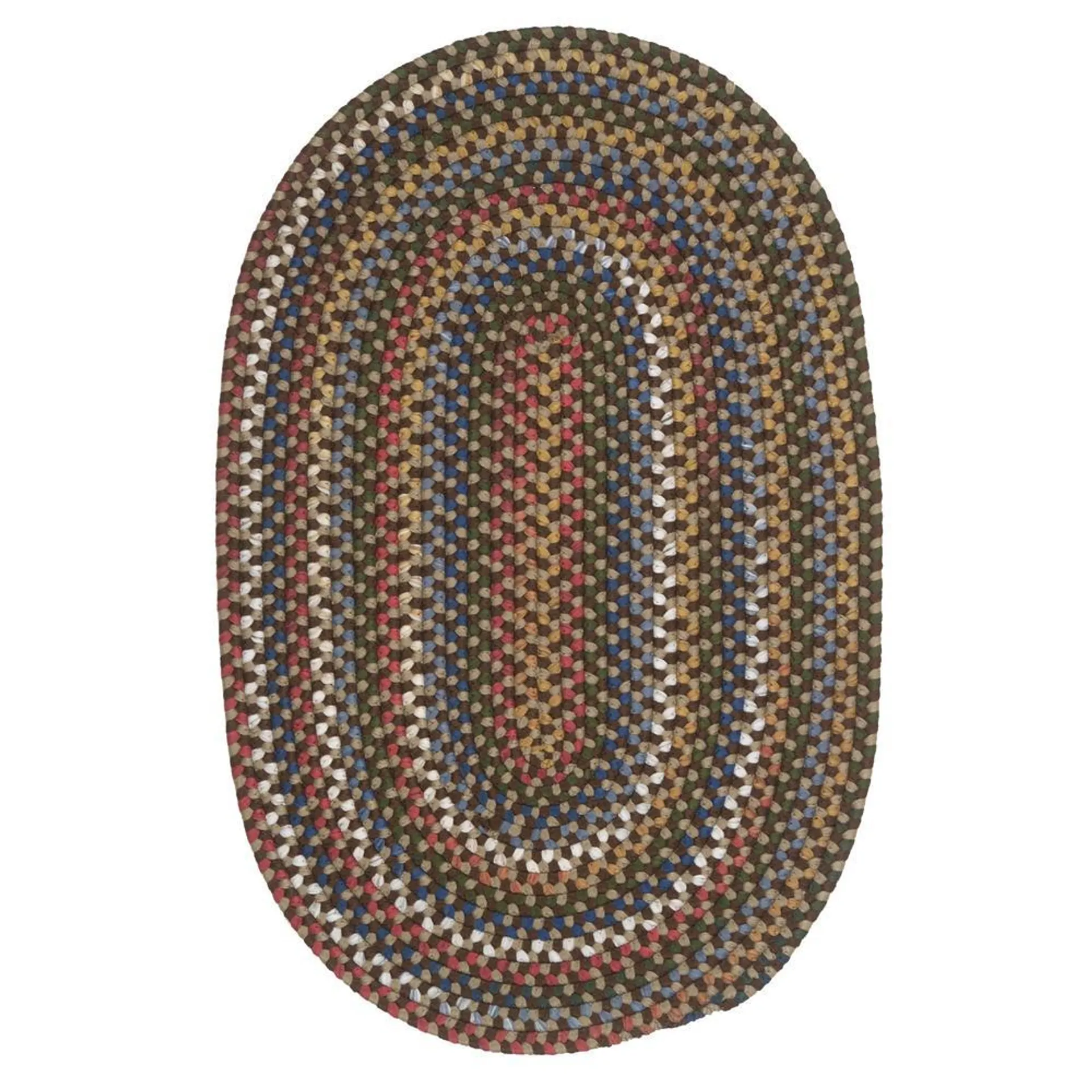 Colonial Mills 7' x 9' Brown and Red Handcrafted Reversible Oval Area Throw Rug