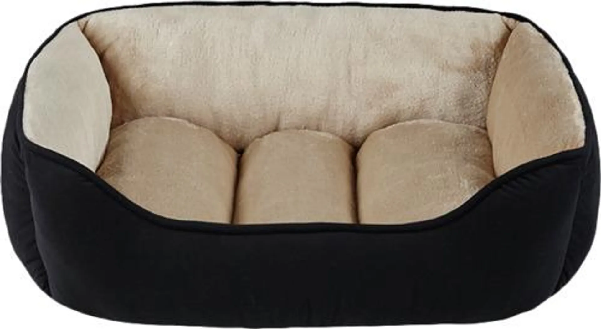 Play On Dog Bed, Black/Tan Cuddler, Small