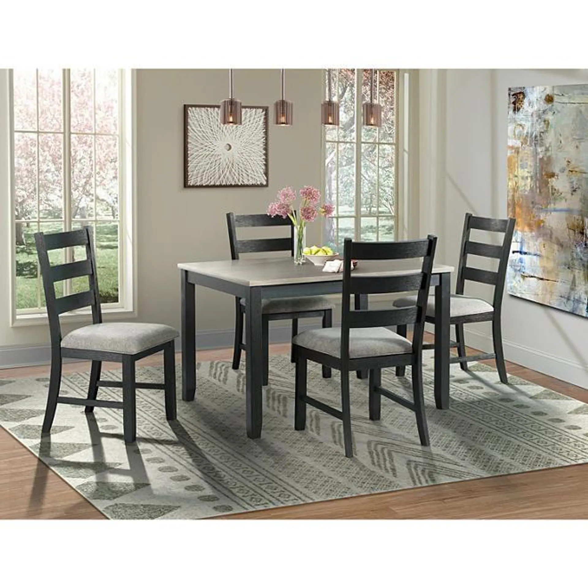 Society Den Kona 5-Piece Dining Set, Choose Height & Color