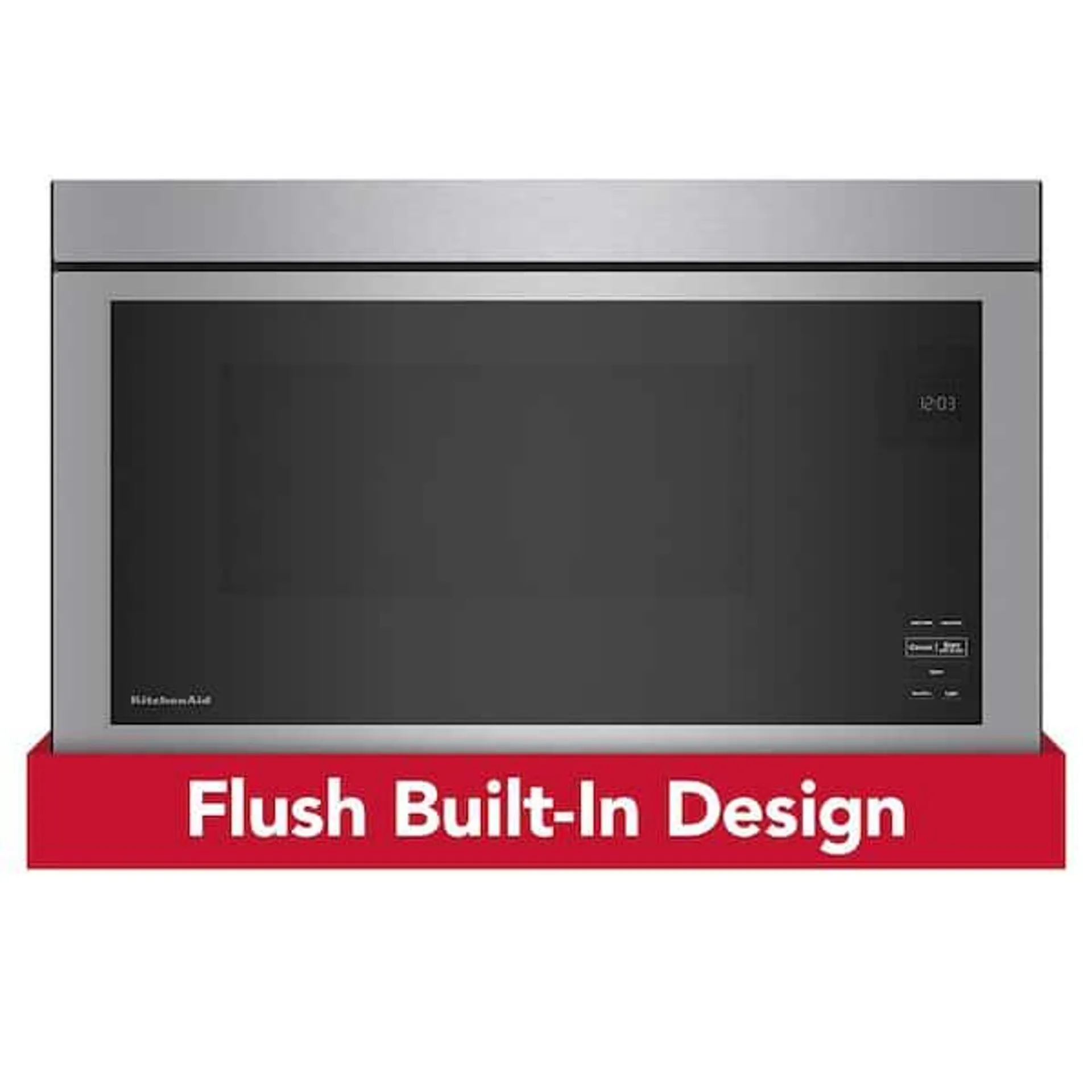 30 in. W 1.1 cu. ft. Stainless Steel Flush Built-In 1000-Watt Over-the-Range Microwave