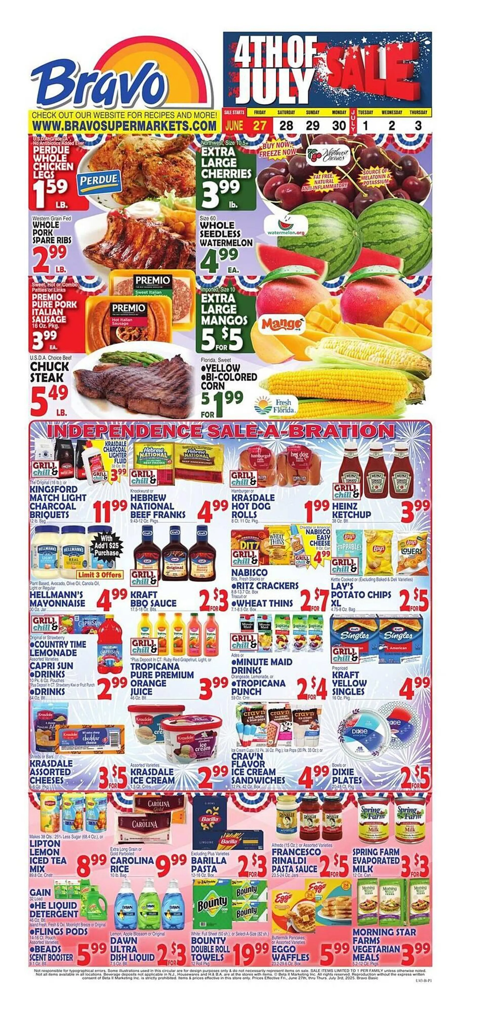 Weekly ad Bravo Supermarkets Weekly Ad from June 27 to July 3 2025 - Page 1
