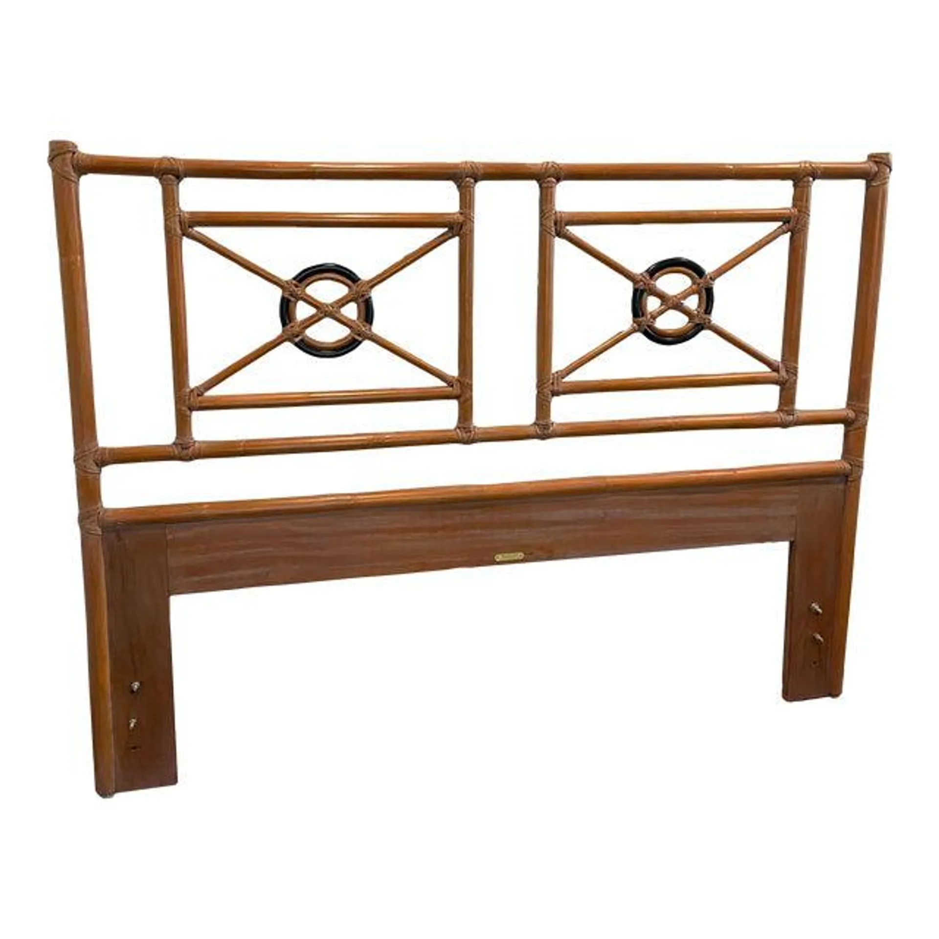 Late 20th Century McGuire Full, Size Headboard With Signature Center Regency Target