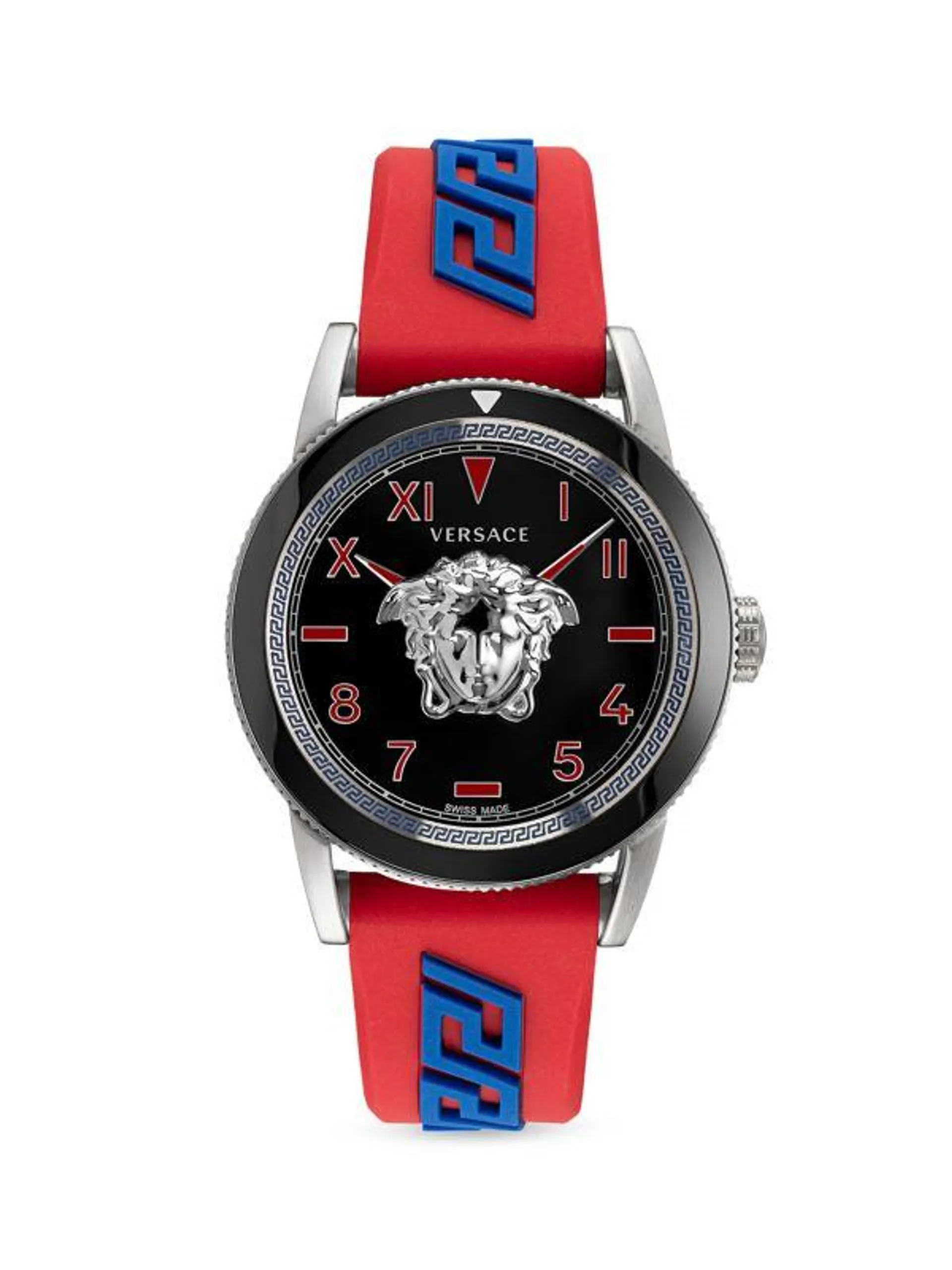 V-Palazzo 43MM Stainless Steel & Silicone Strap Watch