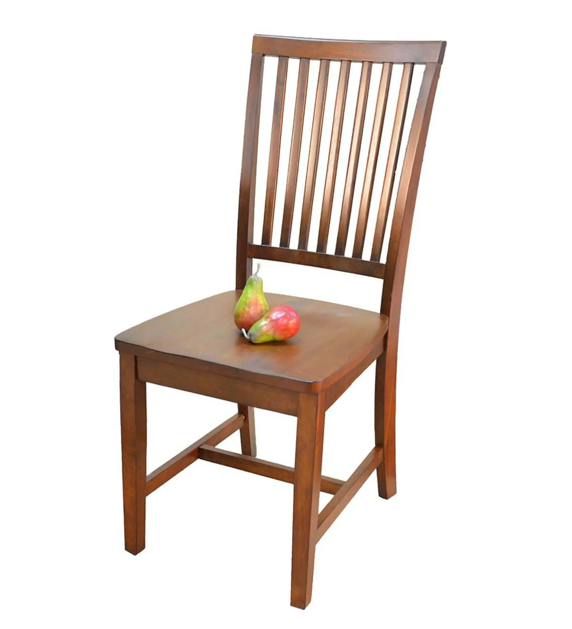 Schoolhouse Antiqued Hardwood Slat Back Chair - Chestnut