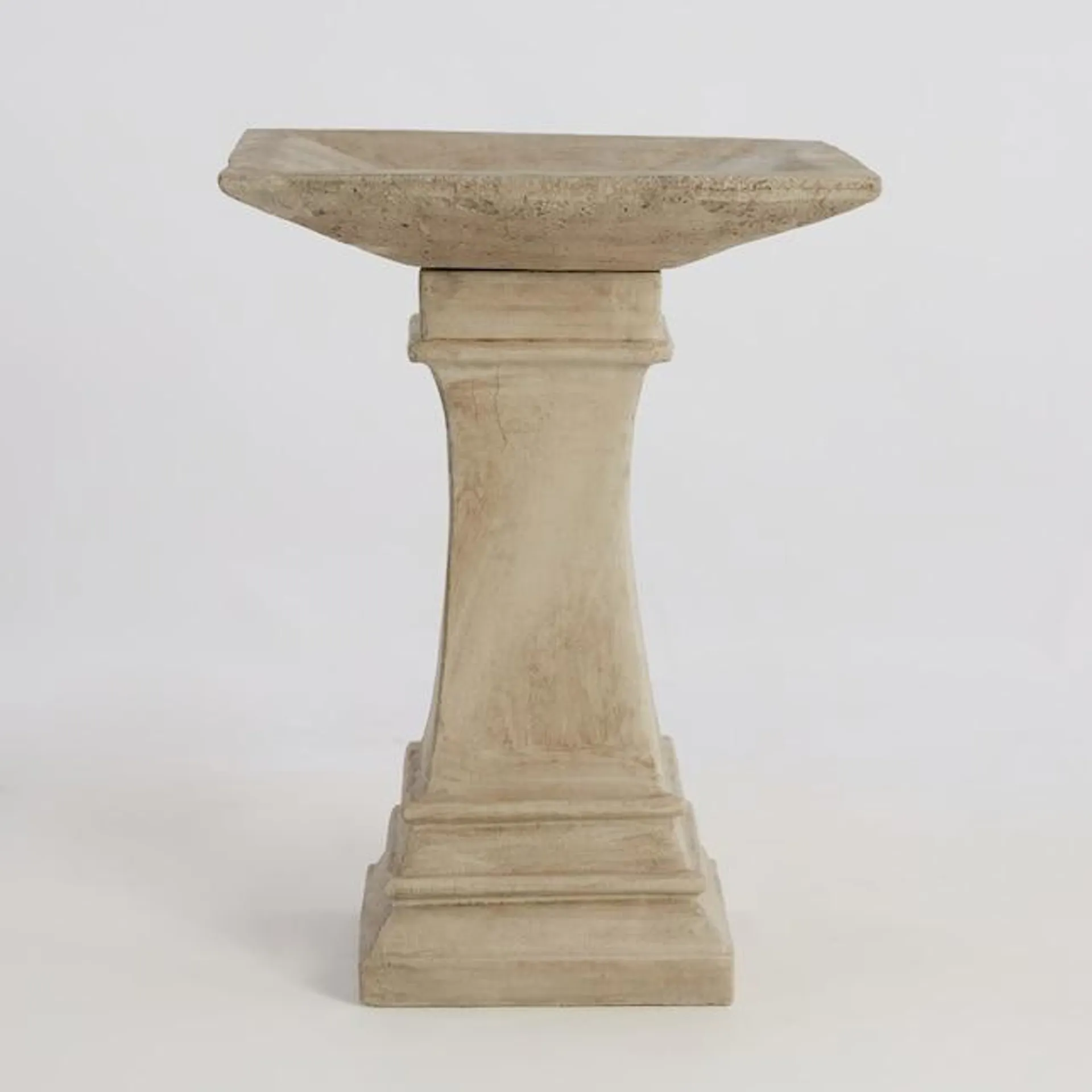 24-in H Buff Concrete Complete Birdbath