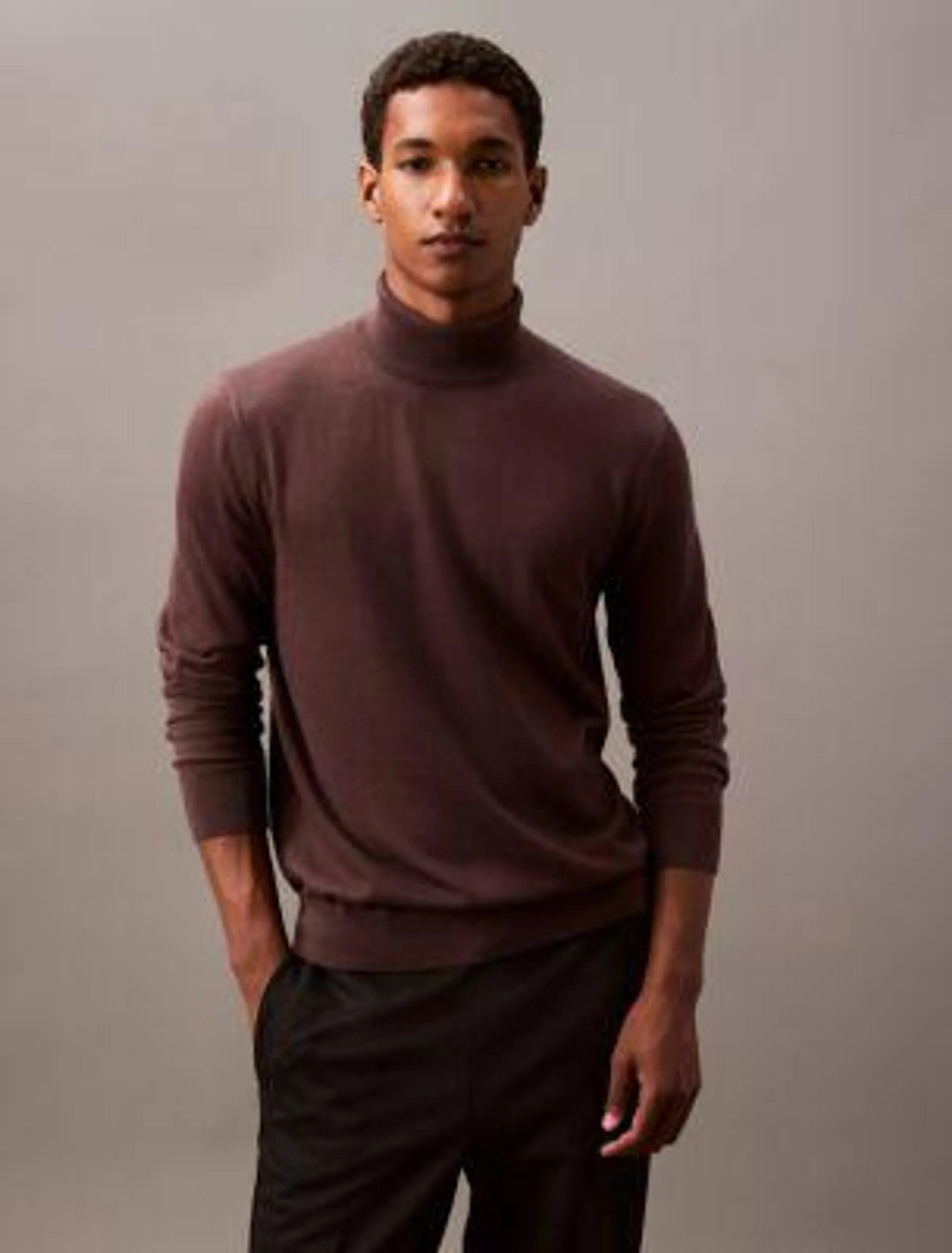 Extra Fine Merino Blend Turtleneck Sweater