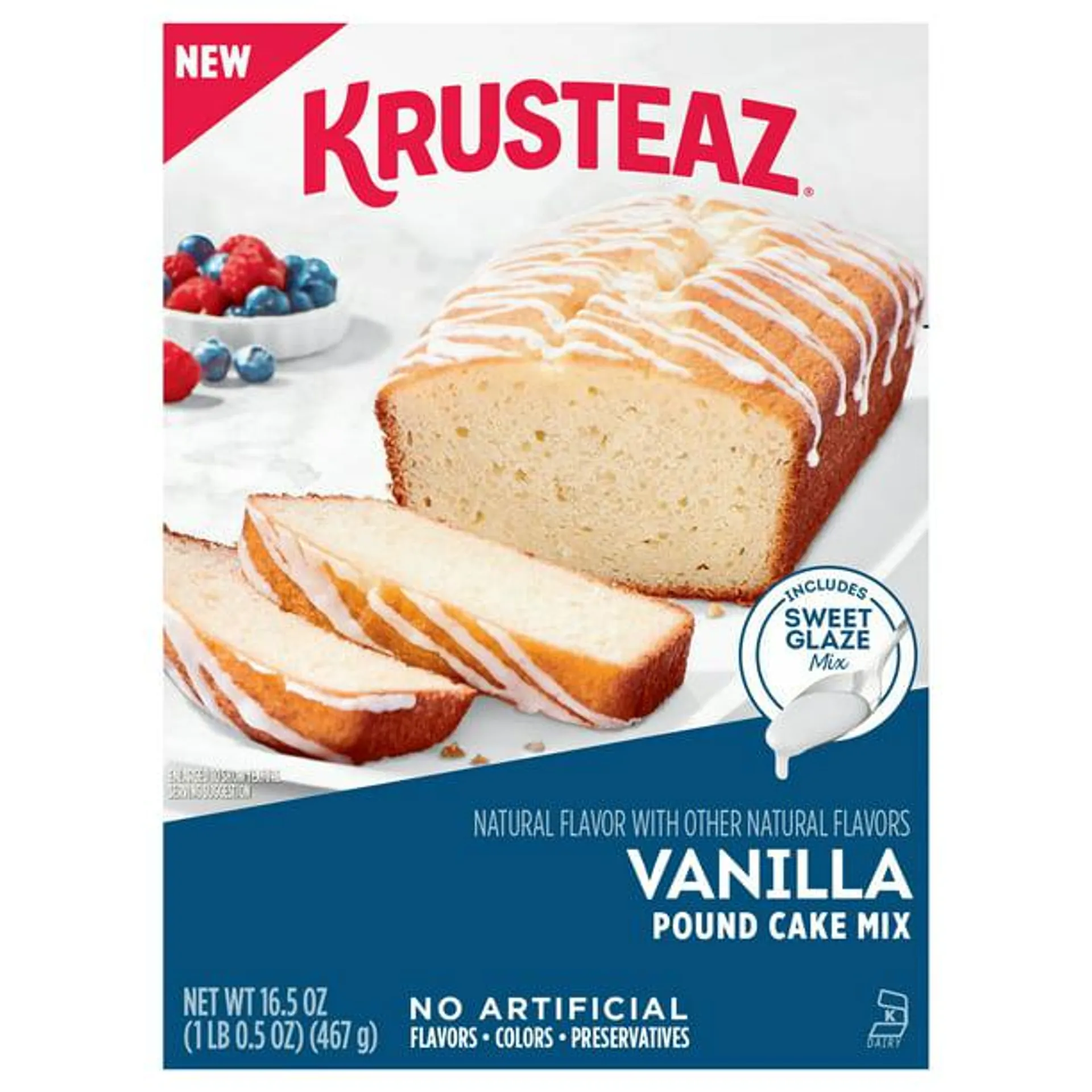 Krusteaz Vanilla Pound Cake Mix, 16.5 oz Box