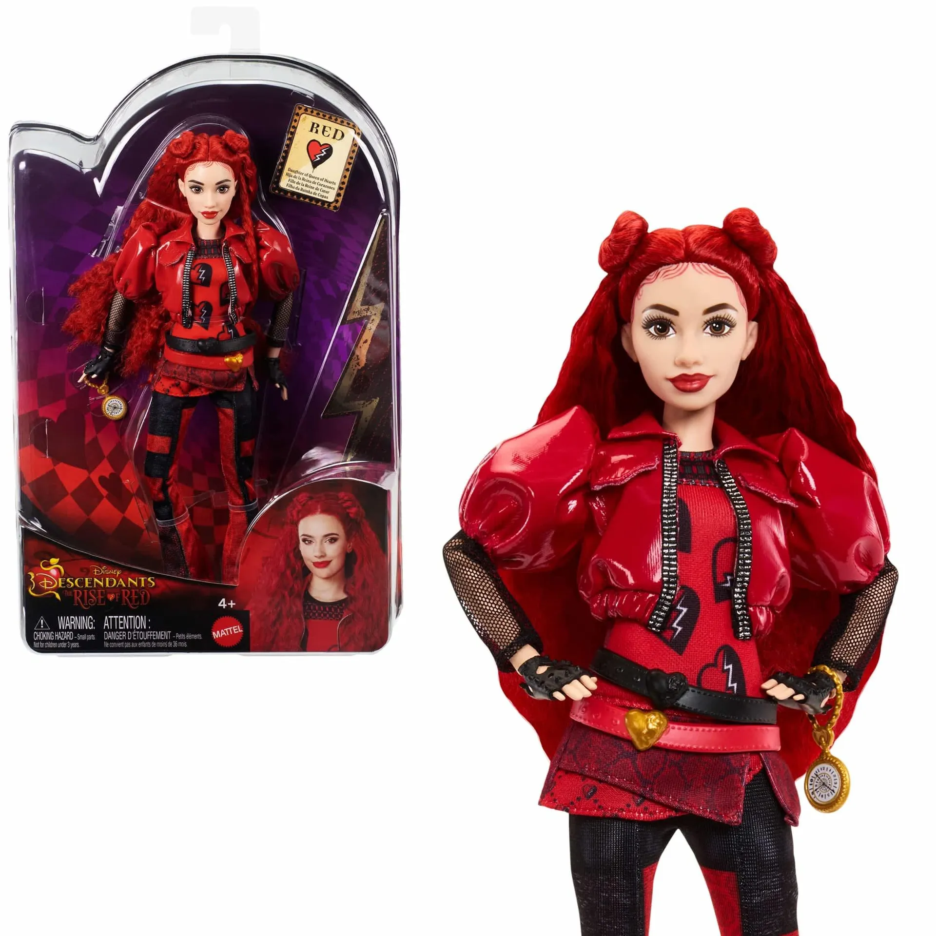 Disney Descendants: The Rise Of Red Fashion Doll & Accessory, Red, Daughter Of Queen Of Hearts