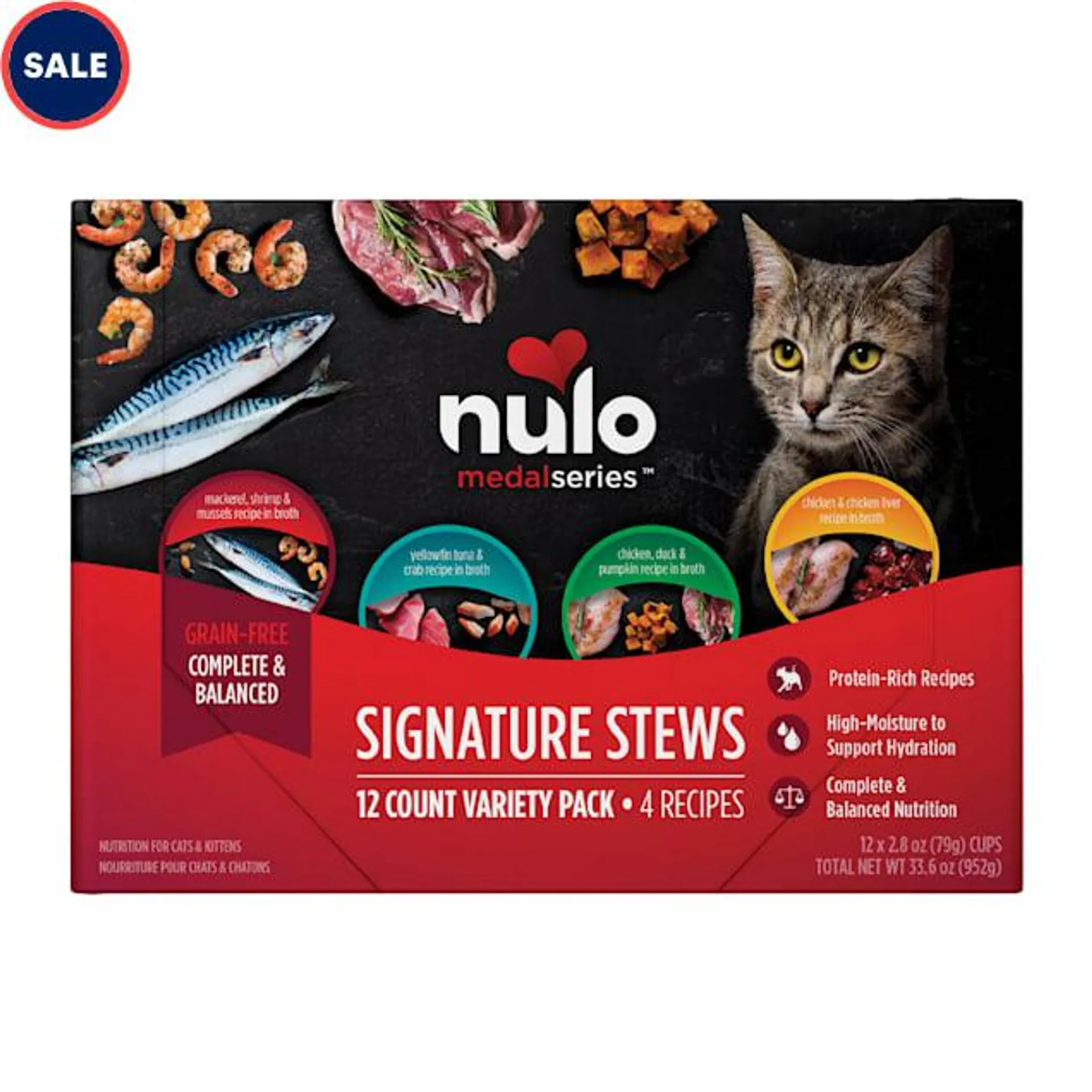 Nulo MedalSeries Signature Stew Variety Pack Wet Cat Food, 2.8 oz., Count of 12