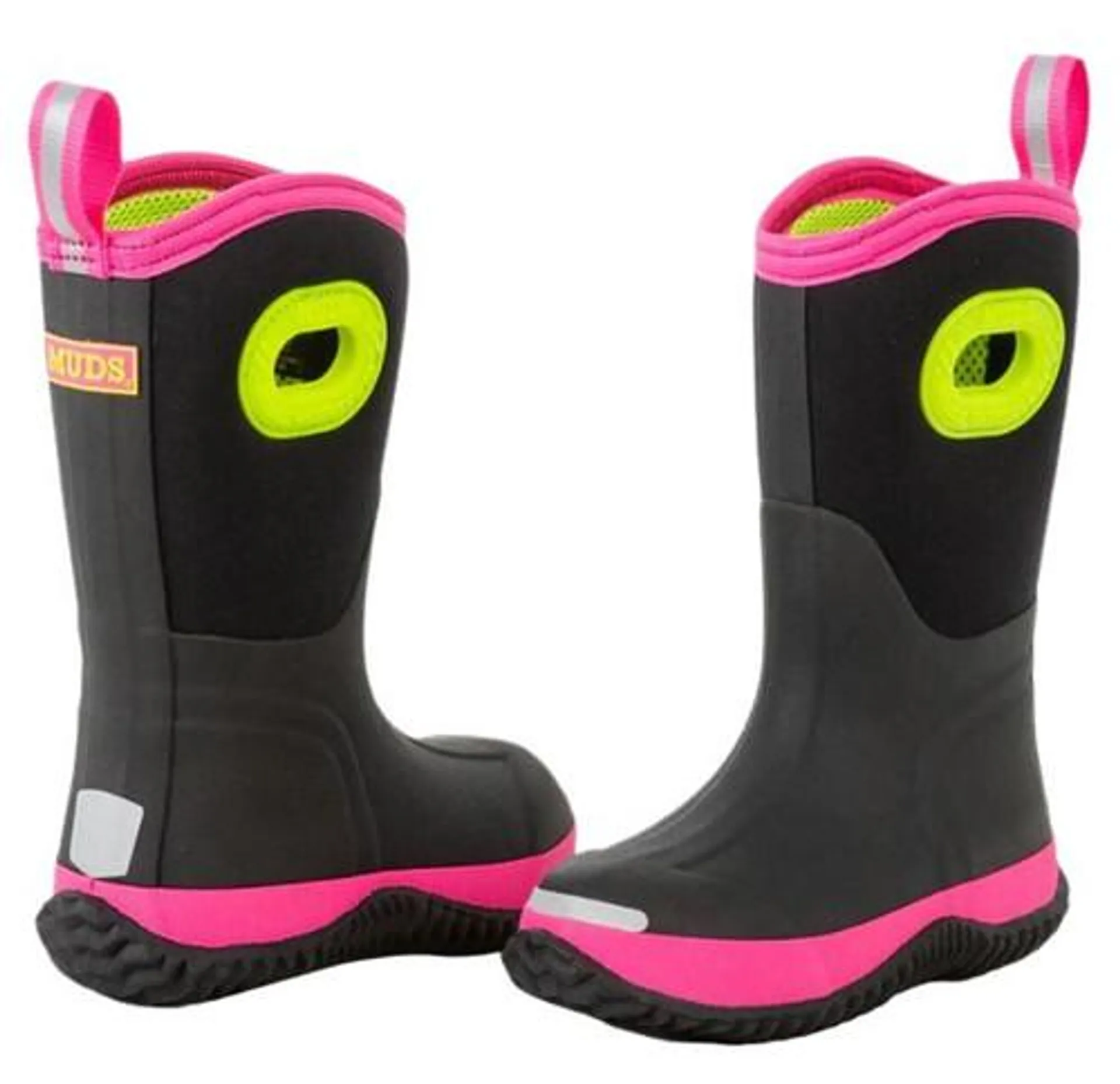 Noble Outfitters Girls' MUDS Vivid High Neon Pink & Black Boots