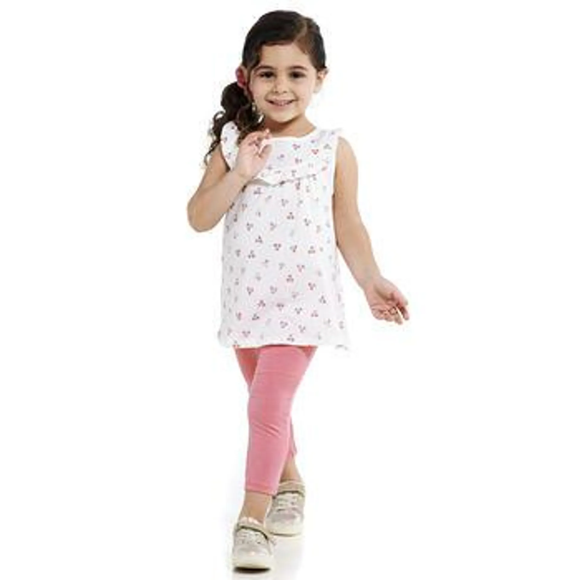 Toddler Girl René Rofé® 3pc. Cherry Top & Solid Leggings Set