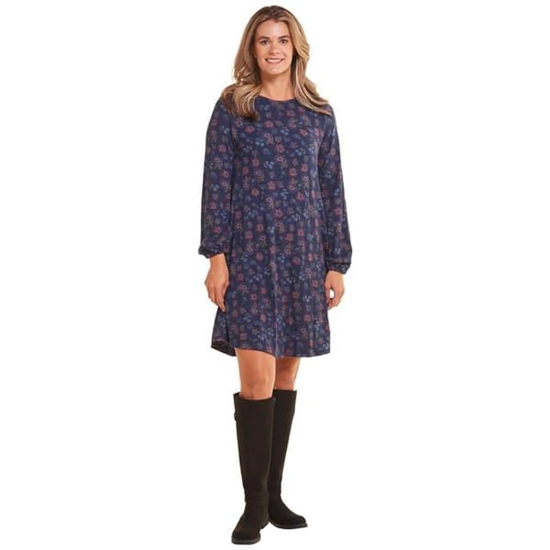 Womens Architect® Long Balloon Sleeve Pull-On Shift Dress