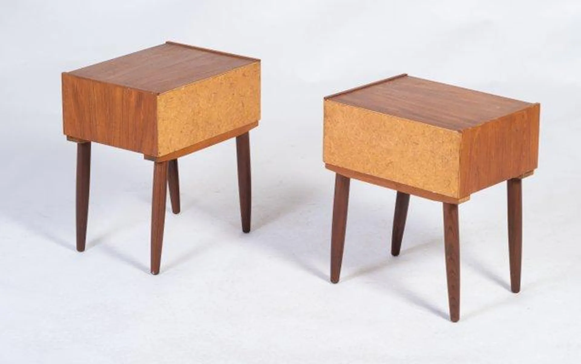 Midcentury Bedside Tables in Teak, 1960s, Set of 2