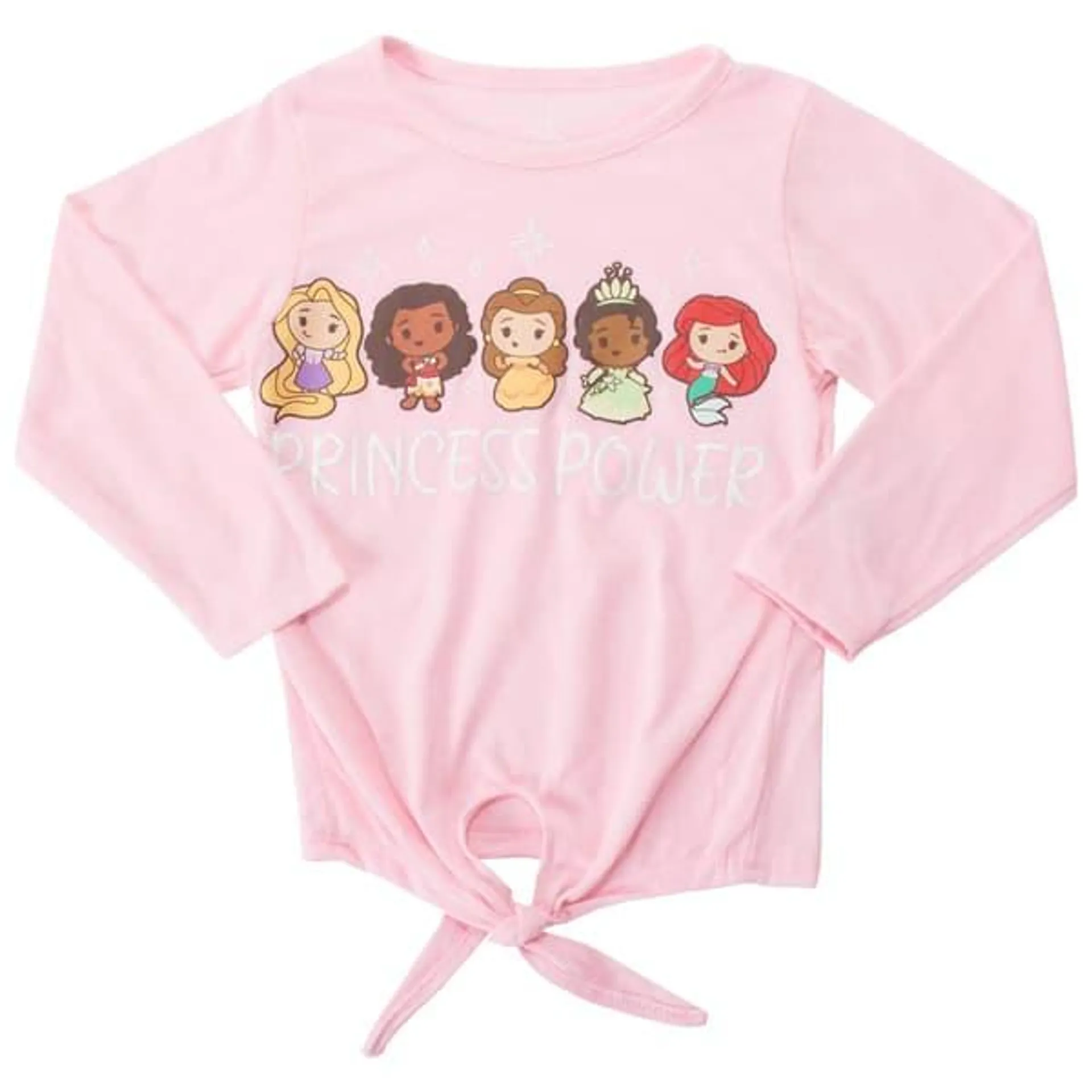 Toddler Girl Disney Princess Power Tie Front Long Sleeve Top