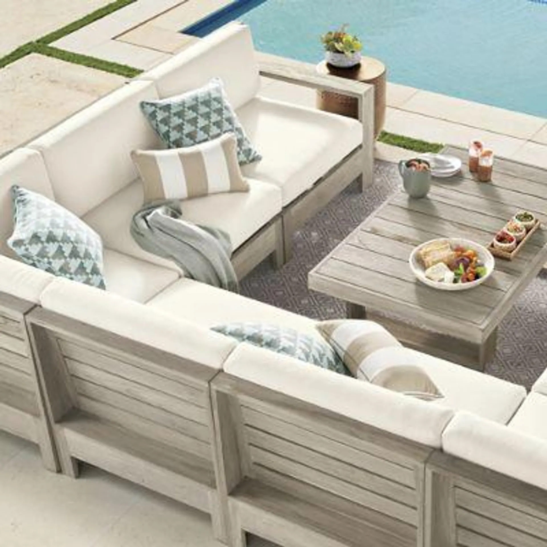 St. Kitts Modular Seating Collection in Weathered Teak