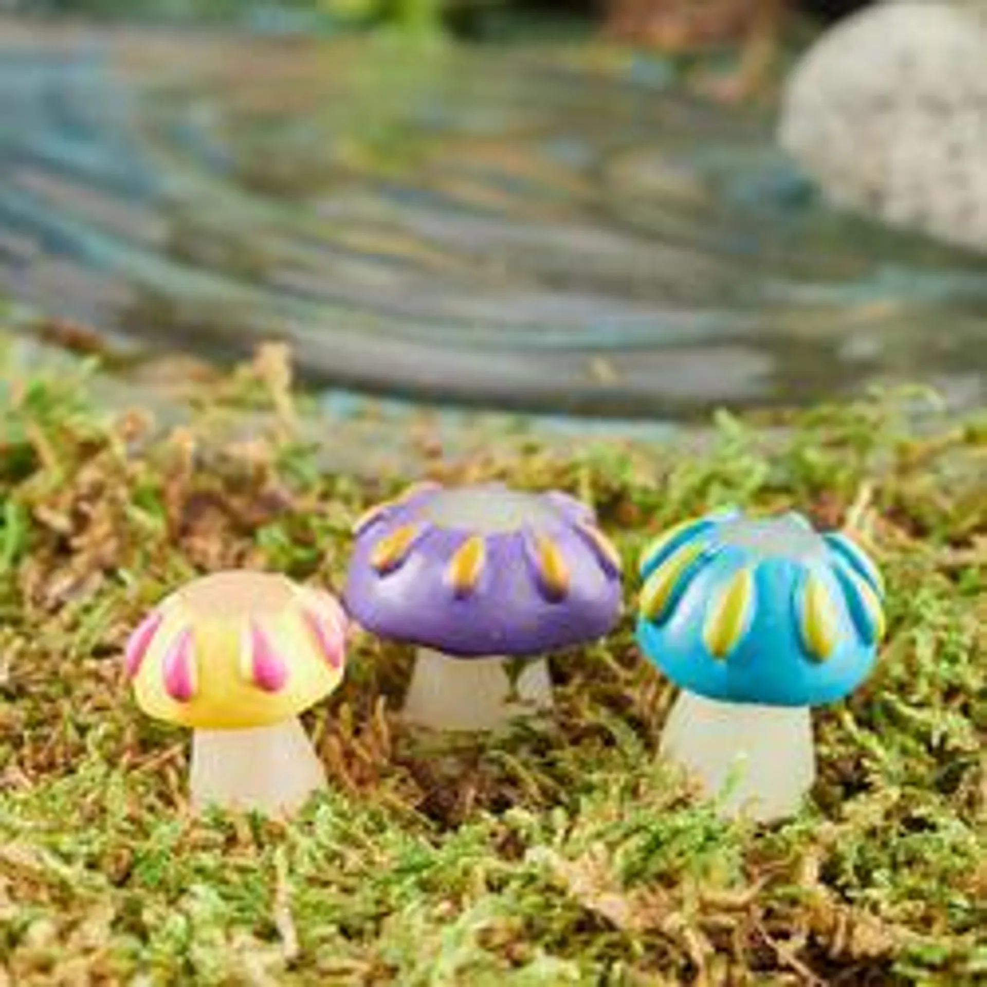 Miniature Glow in the Dark Mushroom Picks (Set of 3)