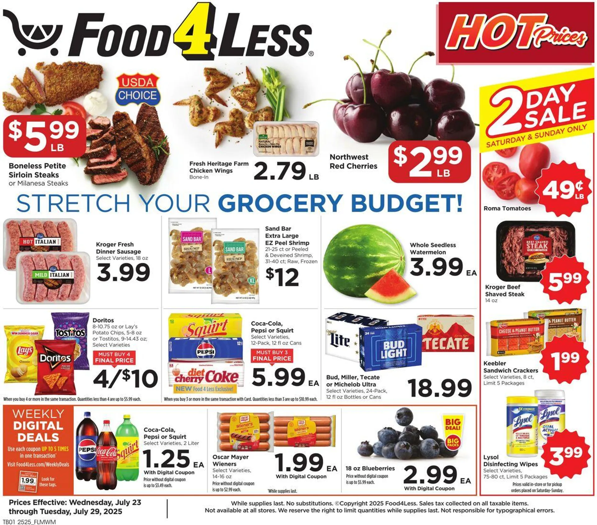 Weekly ad Food 4 Less from July 23 to July 29 2025 - Page 1