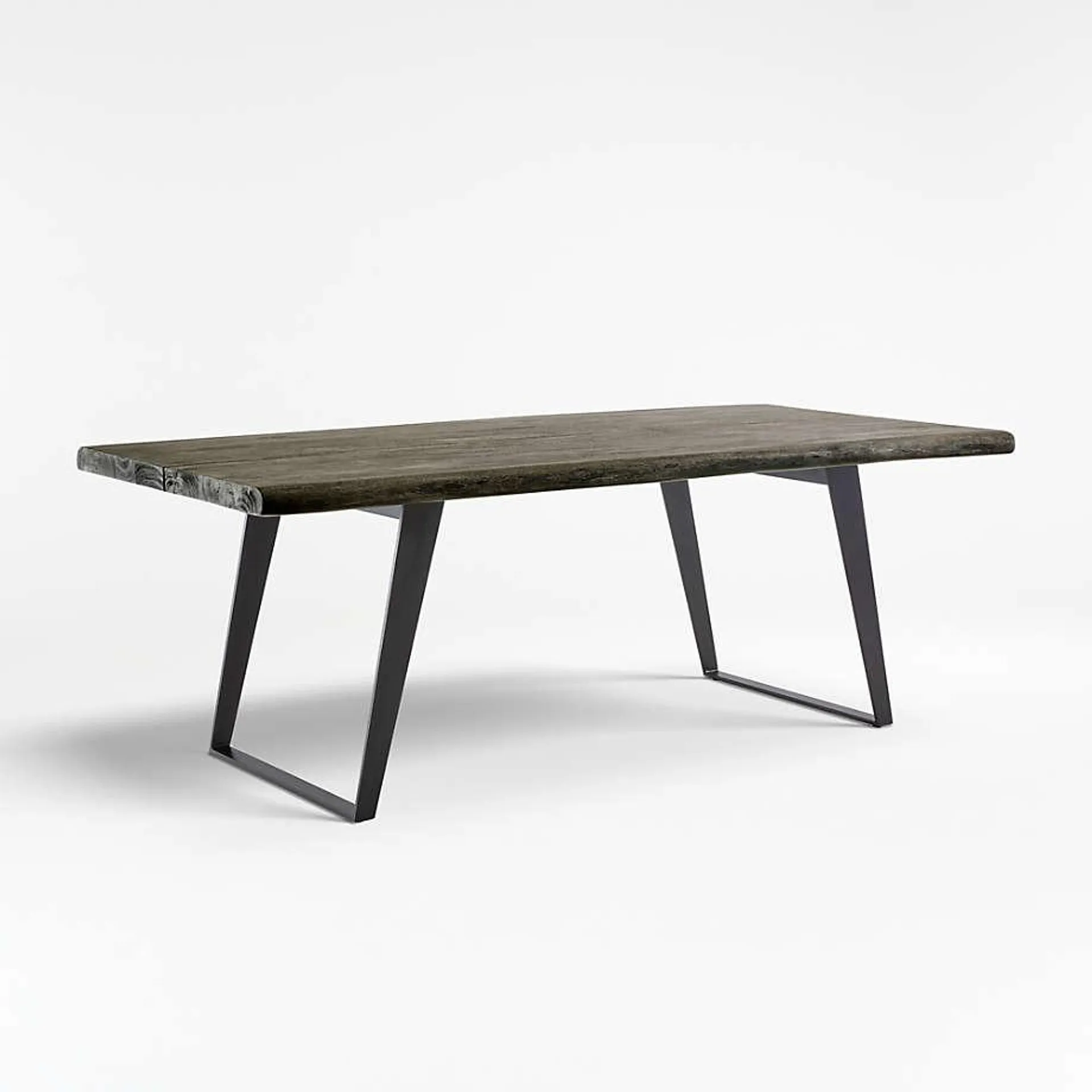 Yukon Weathered Grey Live Edge Solid Wood Dining Table