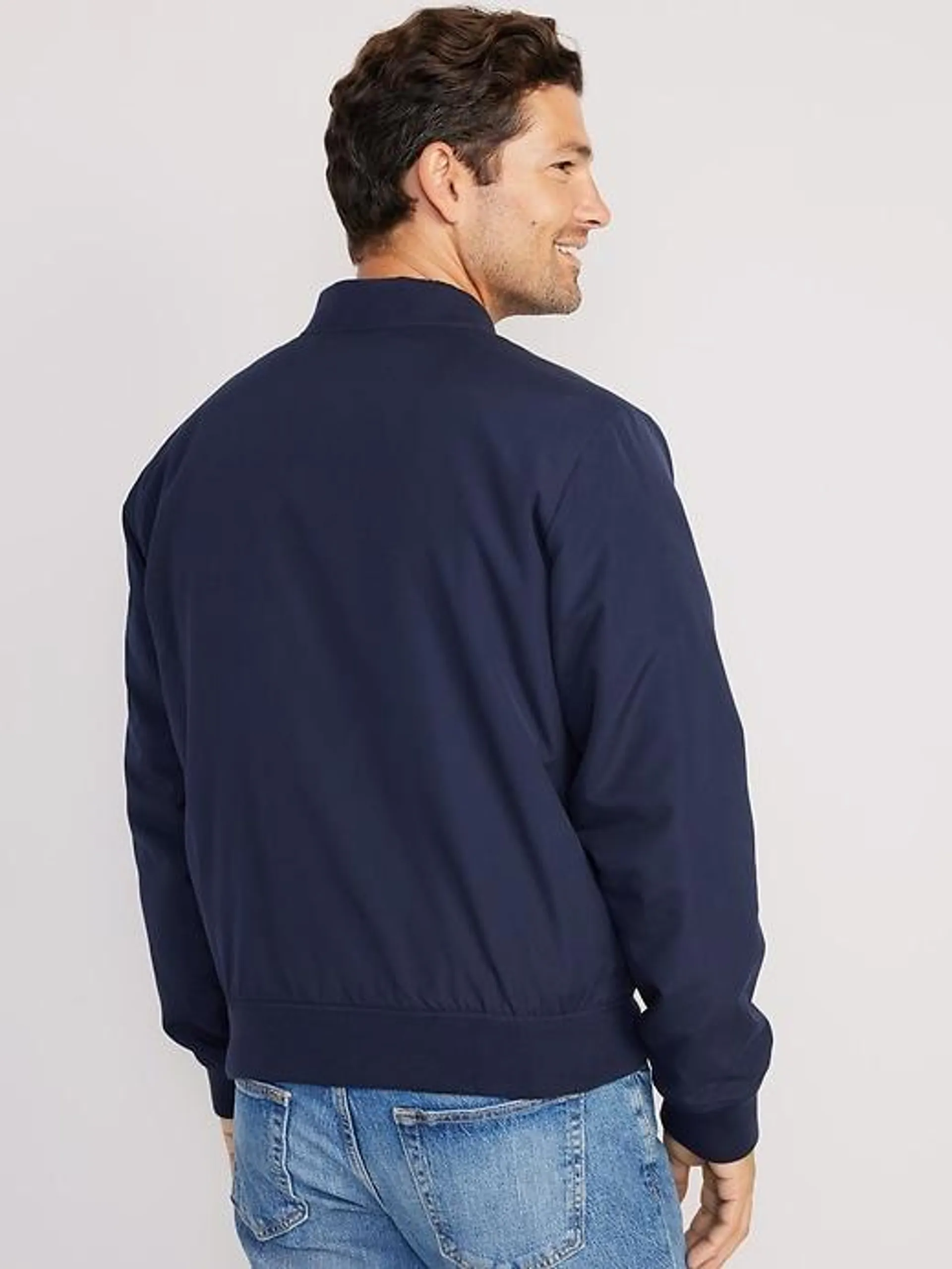 Water-Resistant Zip Bomber Jacket