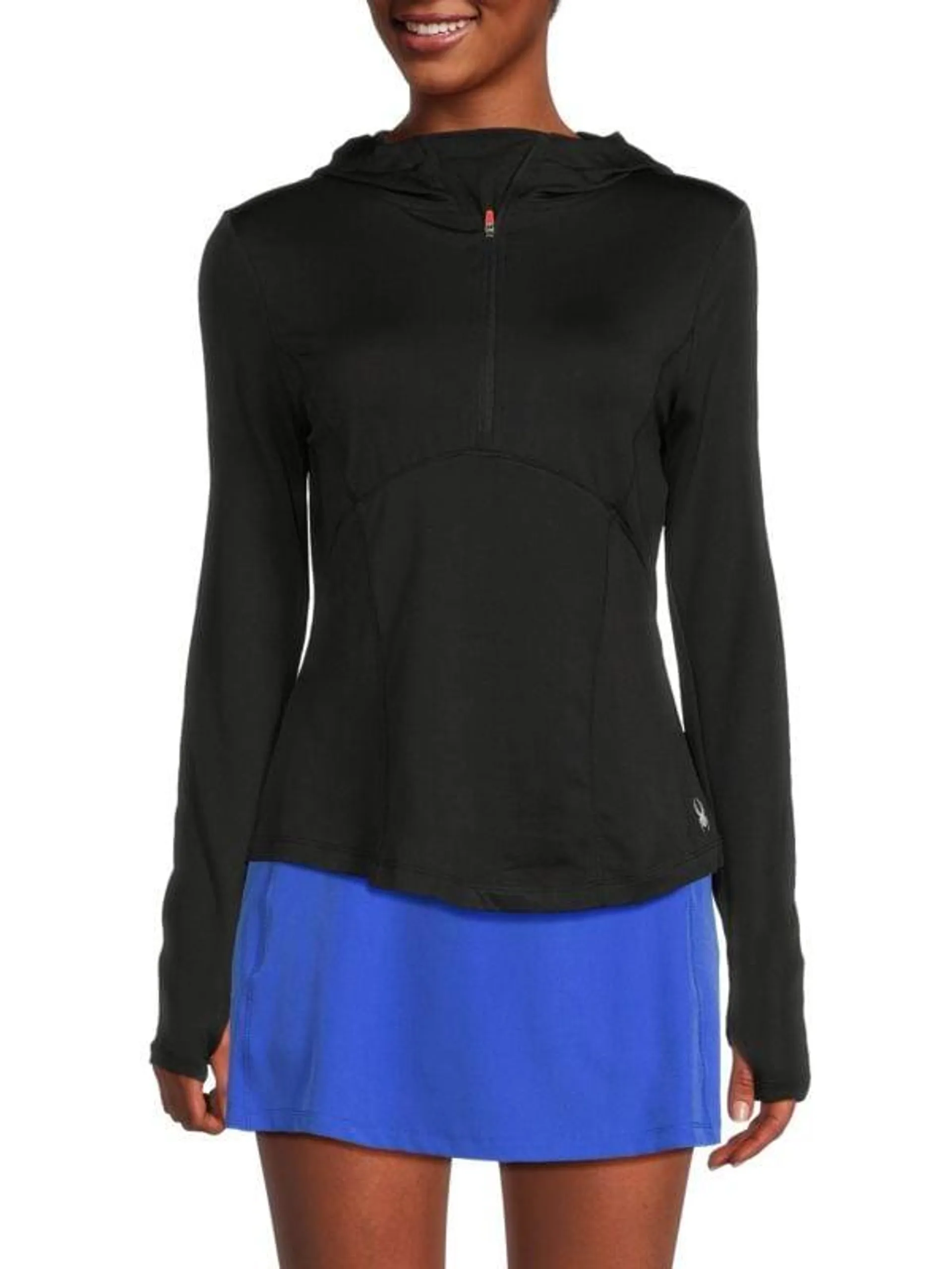 Thumbhole Hooded Half Zip Pullover