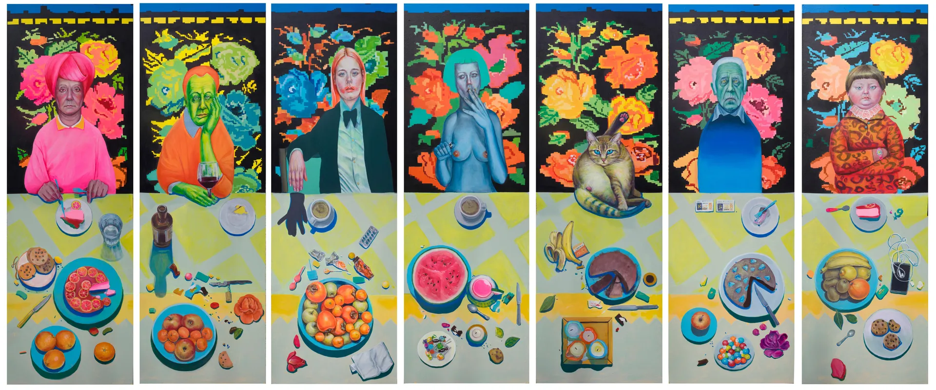 Seven Portraits. Floral Summer Dessert "The Dinners". 10/25 Print on Dibond