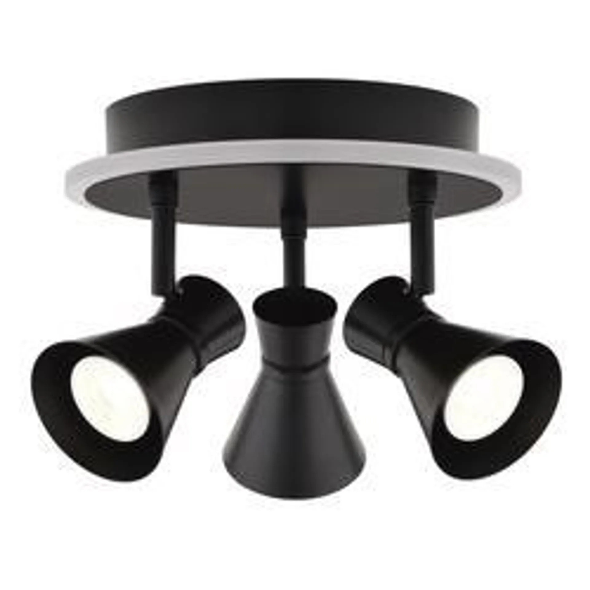 Patriot Lighting® Haldor Matte Black 3-Light Semi-Flush Mount Ceiling Light with LED Night Light