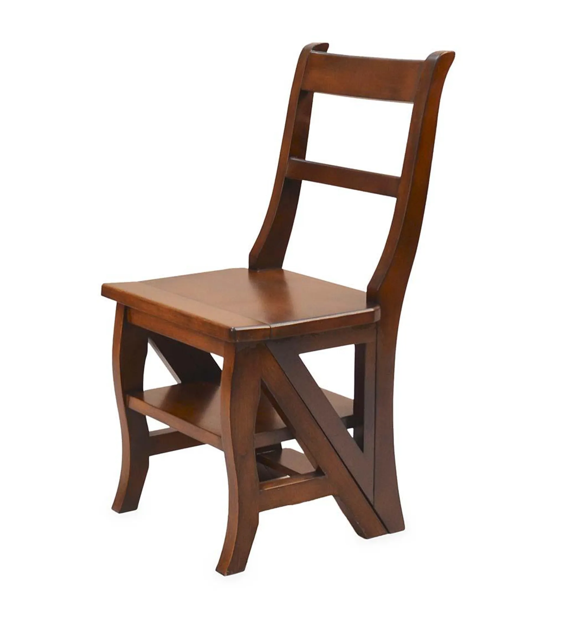 Reproduction Parawood Ben Franklin Convertible Ladder Chair - Chestnut