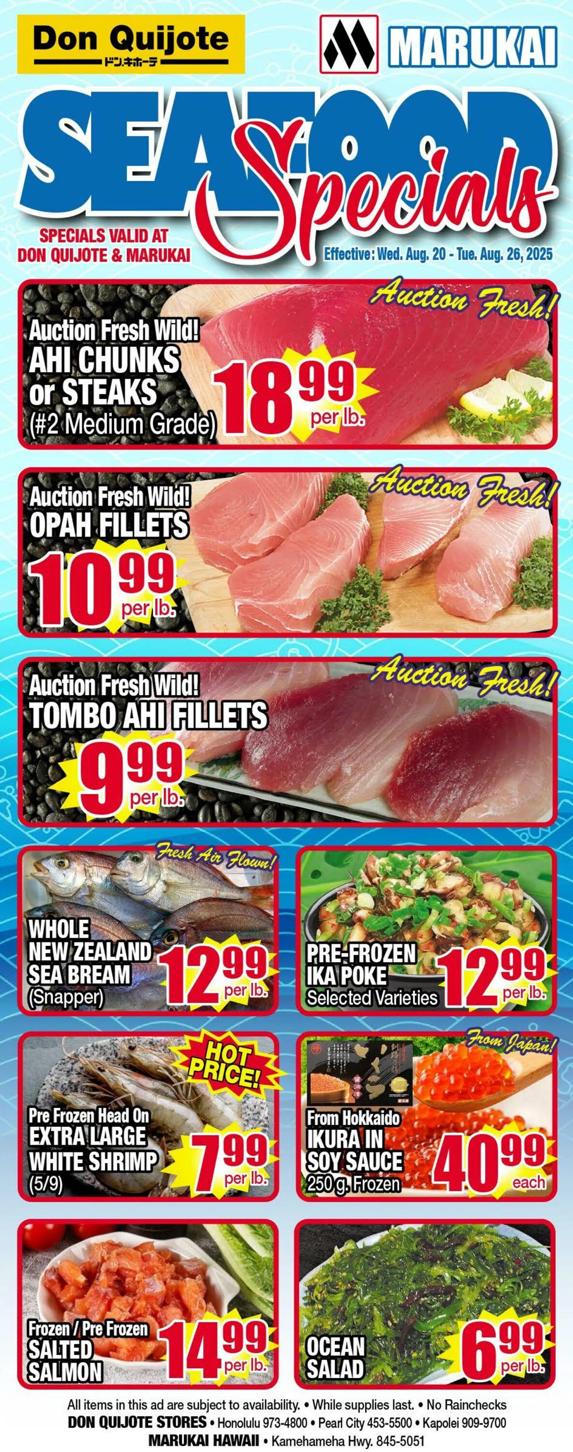 Weekly ad Don Quijote Hawaii from August 20 to August 26 2025 - Page 1