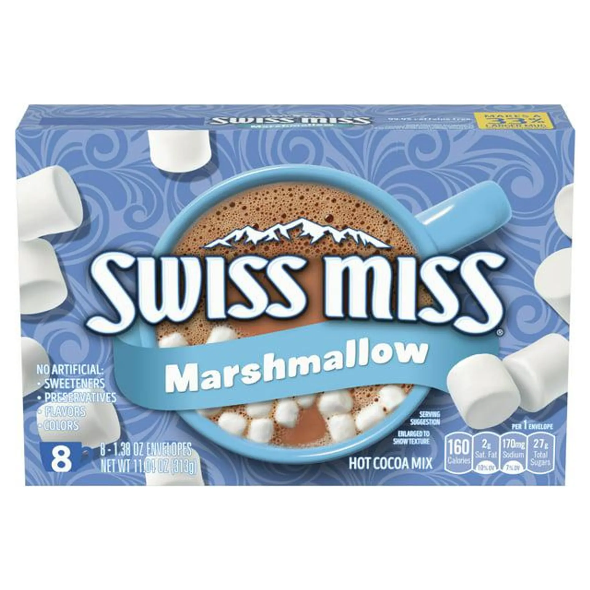 Swiss Miss Chocolate Hot Cocoa Mix with Marshmallows, 8 Count