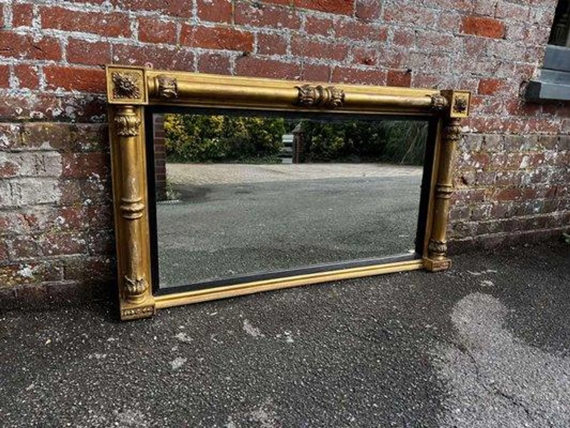 19th Century English Gilt Distressed Mirror