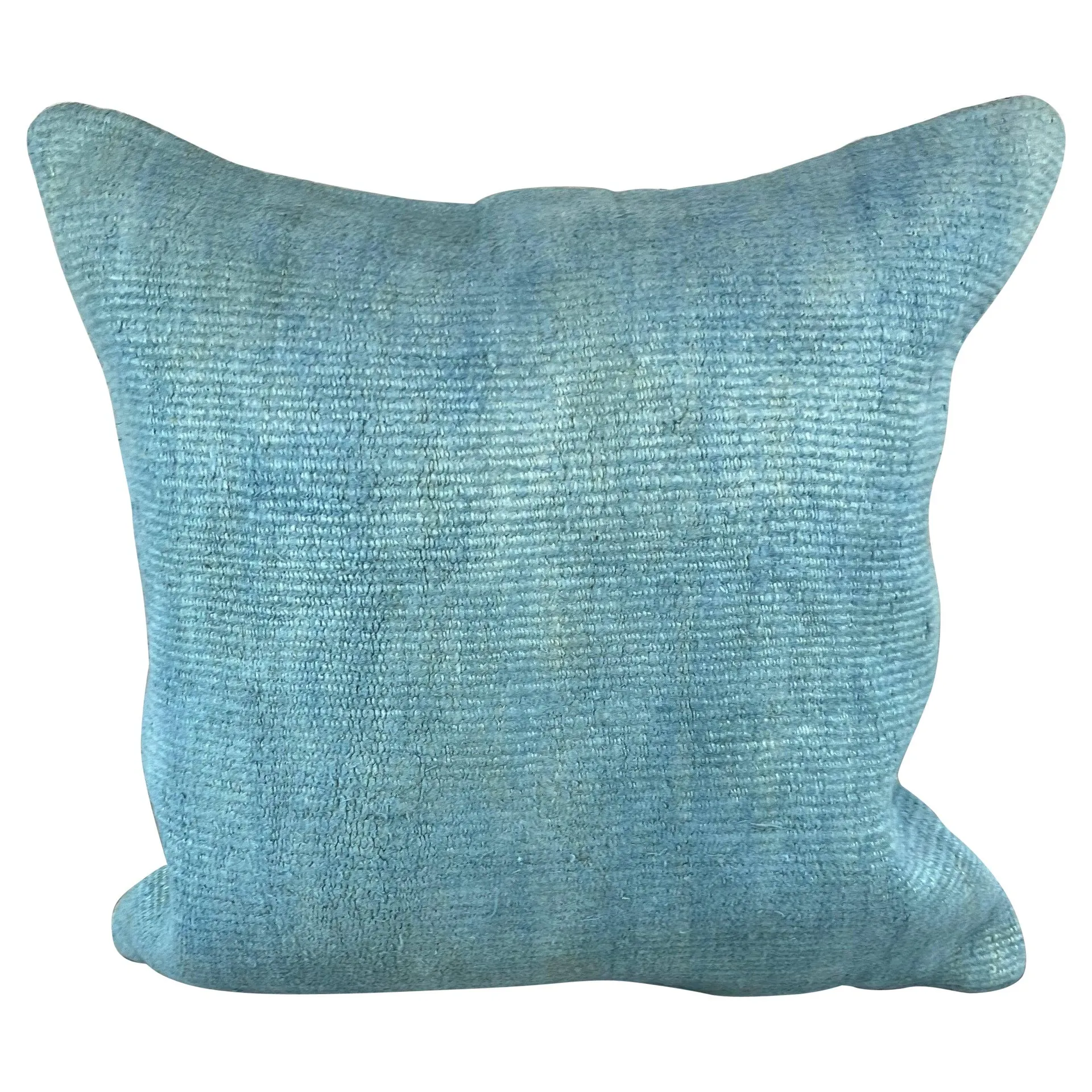 20 x 20 Hemp Pillow Turkish Cushion Natural Sky Blue Pillow Cushion Cover #6436