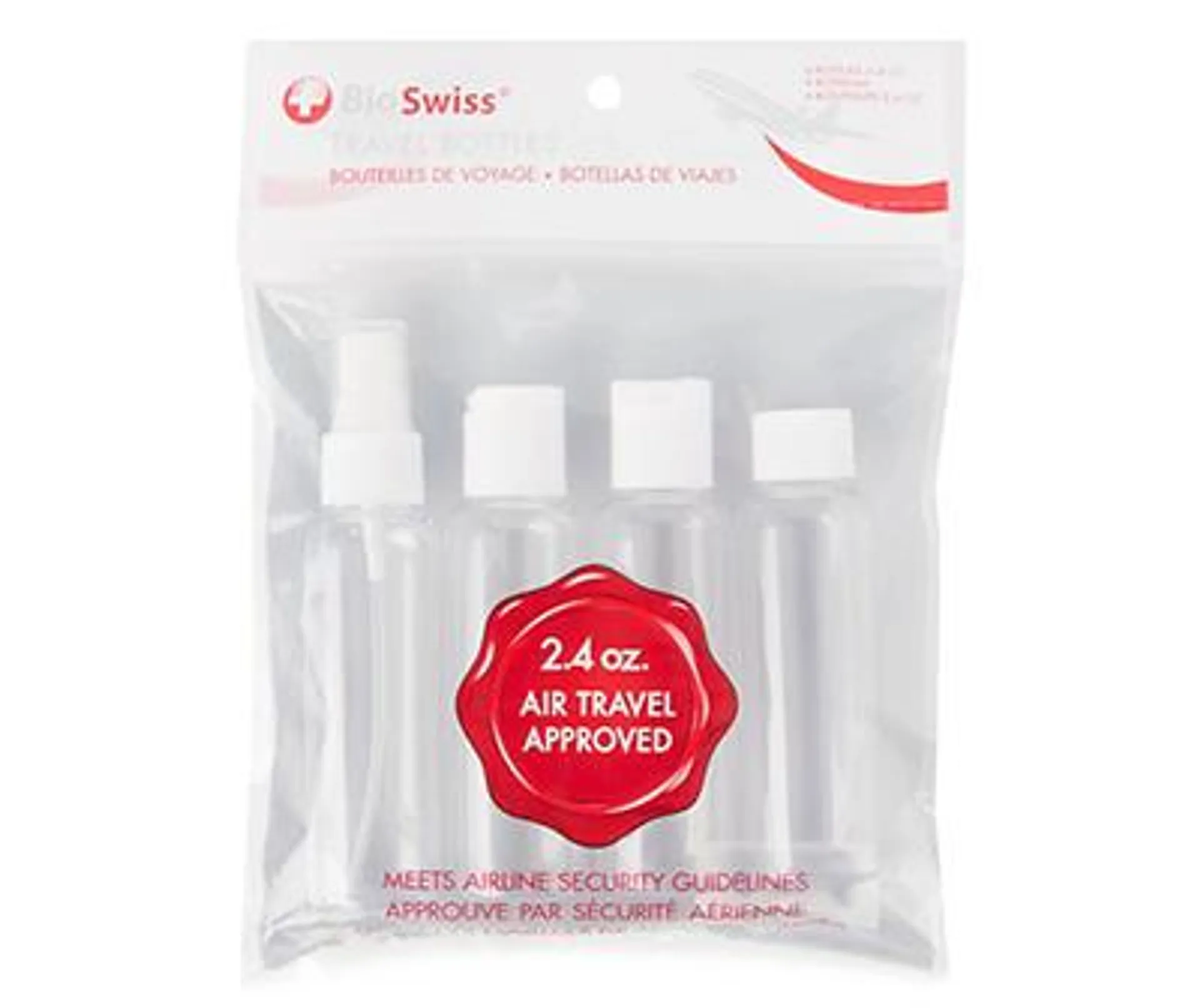 Travel Bottles, 2.4 Oz, 4 Pack