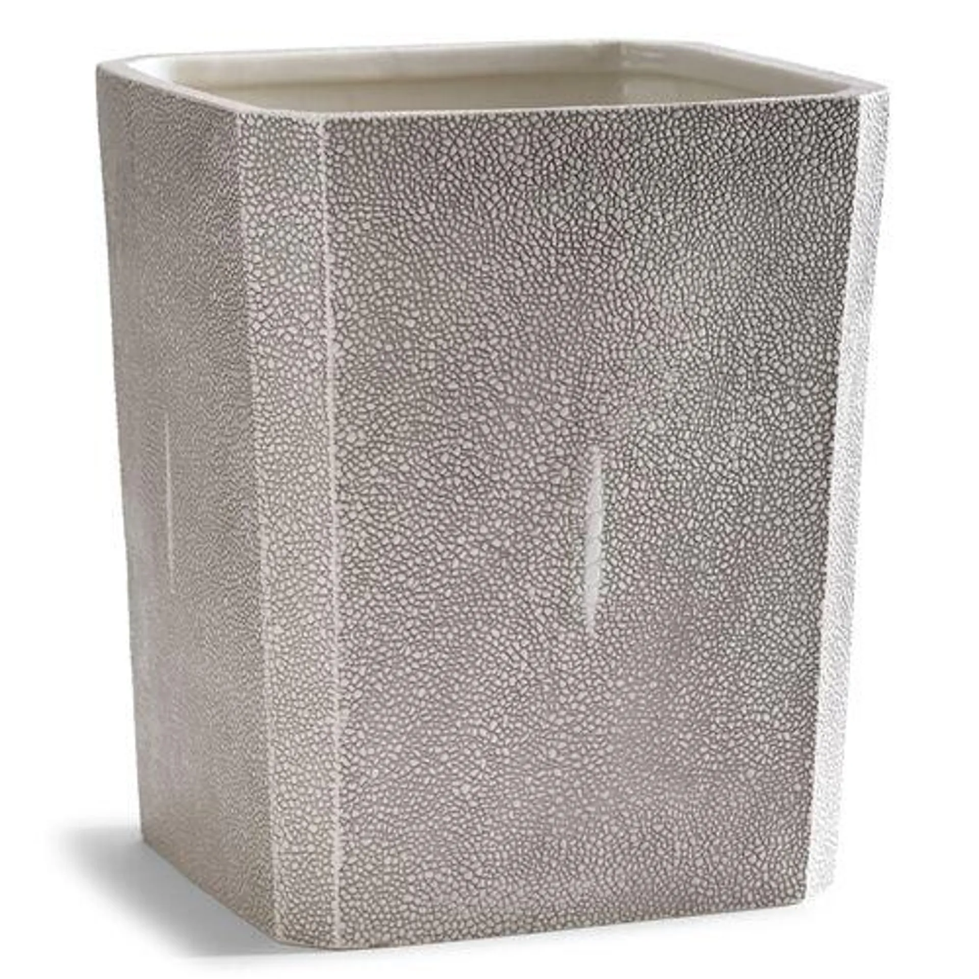 Shagreen Wastebasket, Gray