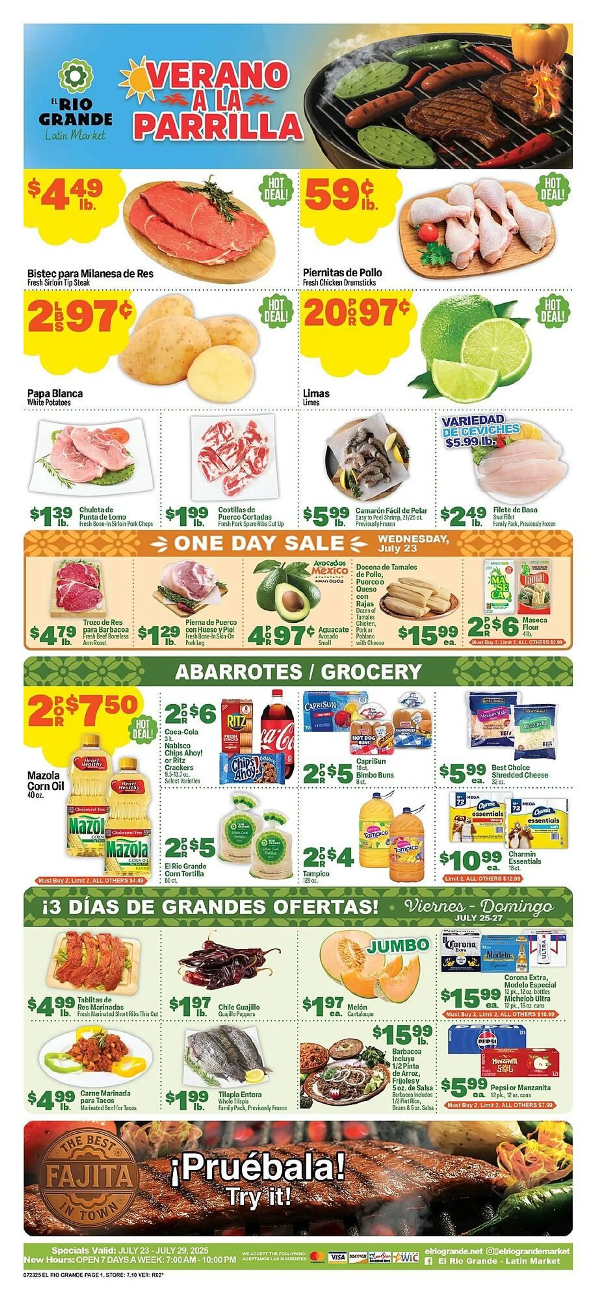 Weekly ad El Rio Grande Weekly Ad from July 23 to July 29 2025 - Page 1