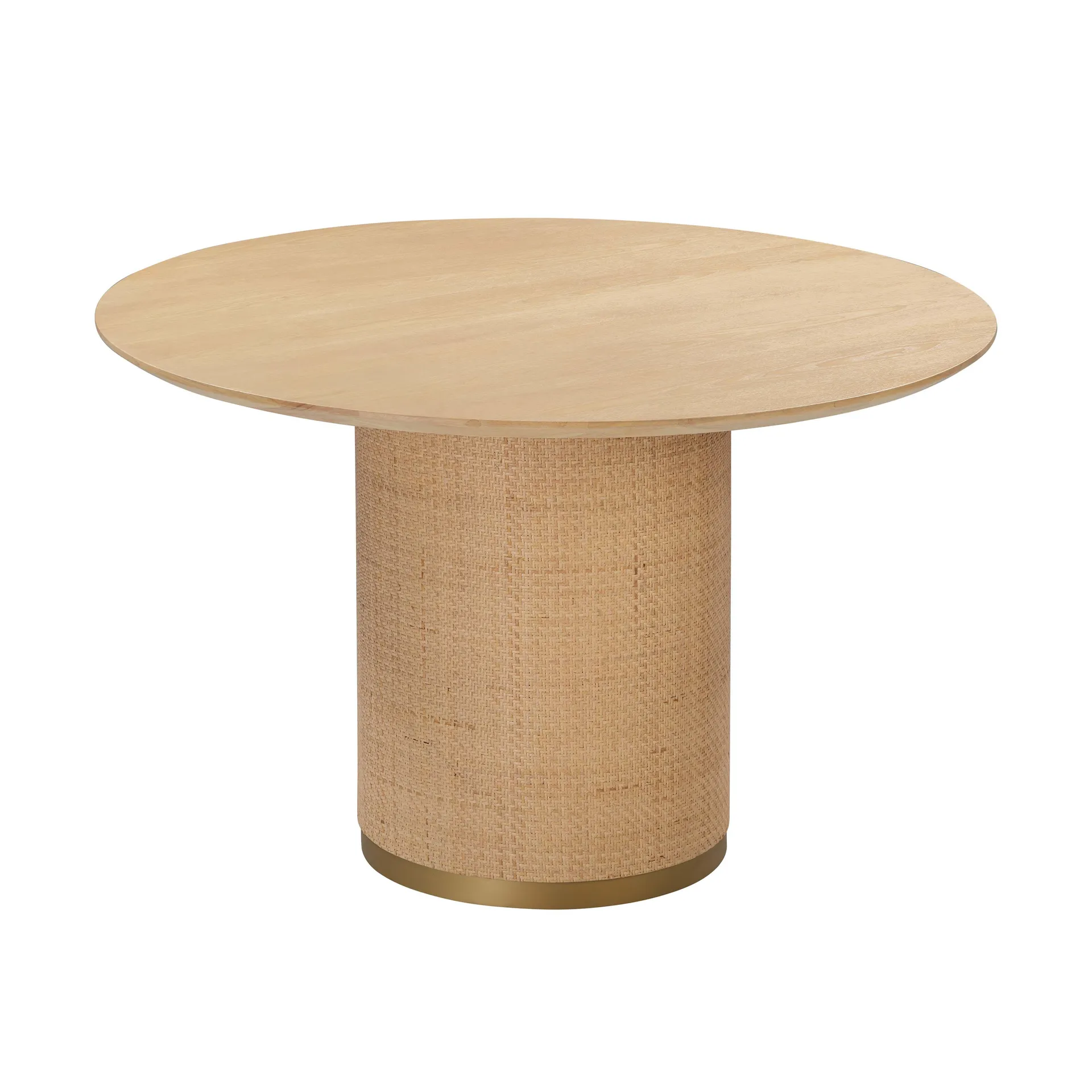 Akiba Natural Ash & Rattan 49" Round Dining Table