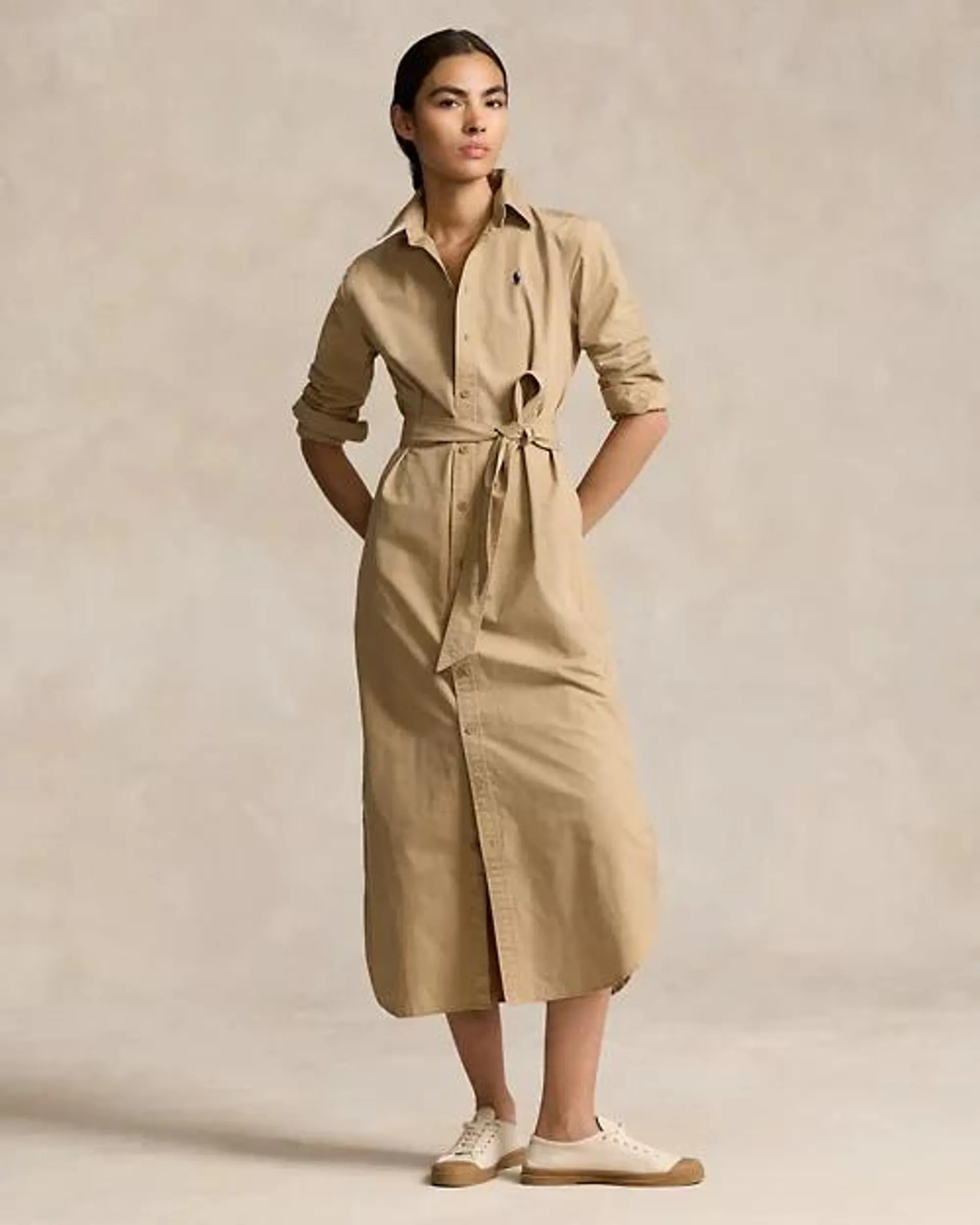 Belted Cotton Midi Shirtdress