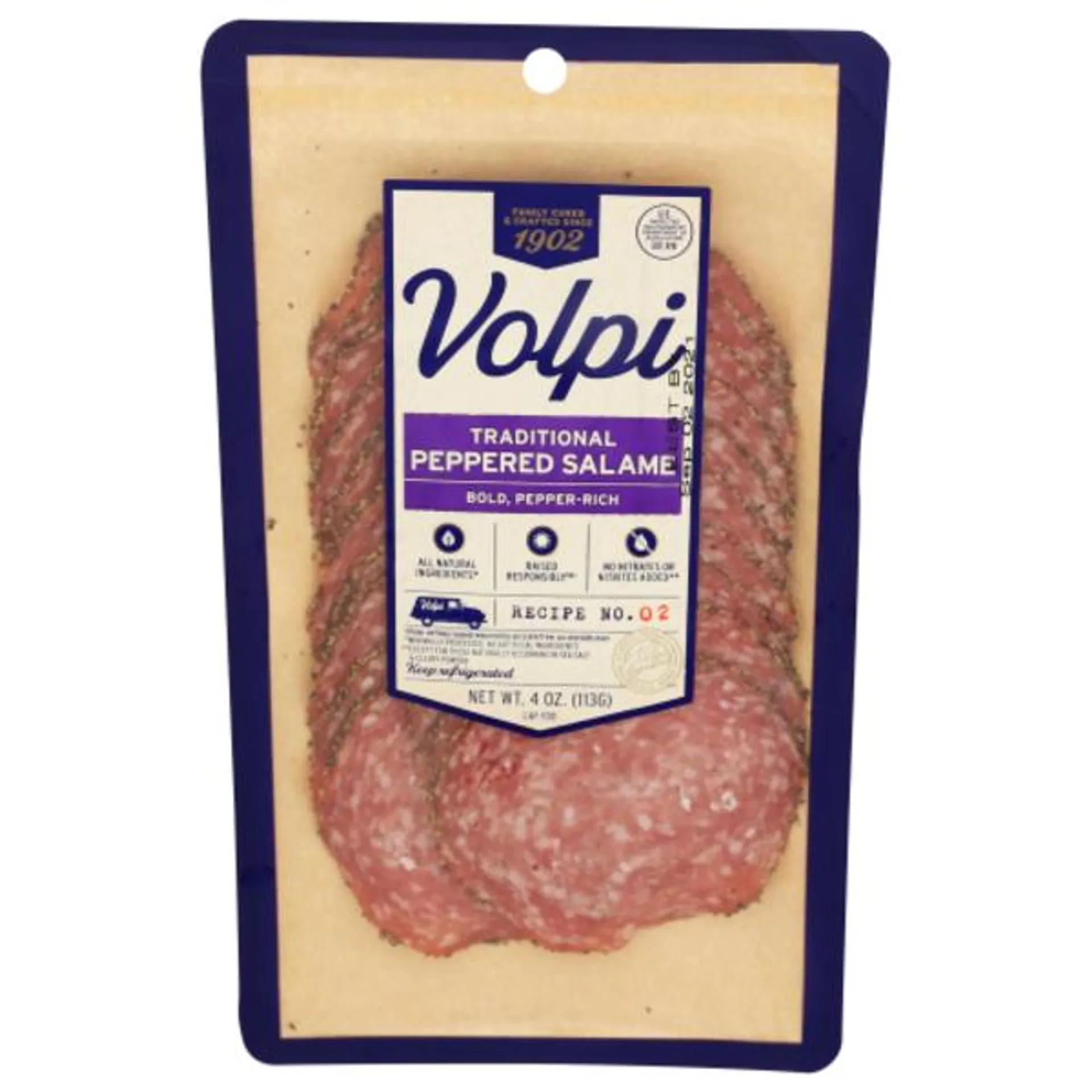 Volpi Traditional Peppered Salame Slices