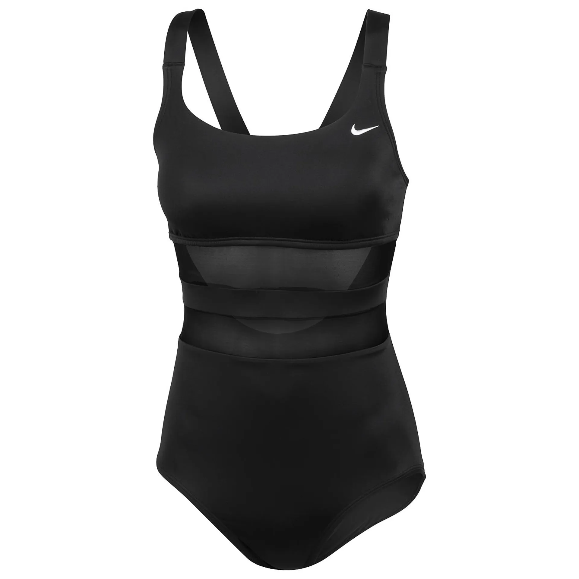 Nike Women's Solid Mesh V-Back One-Piece Swimsuit