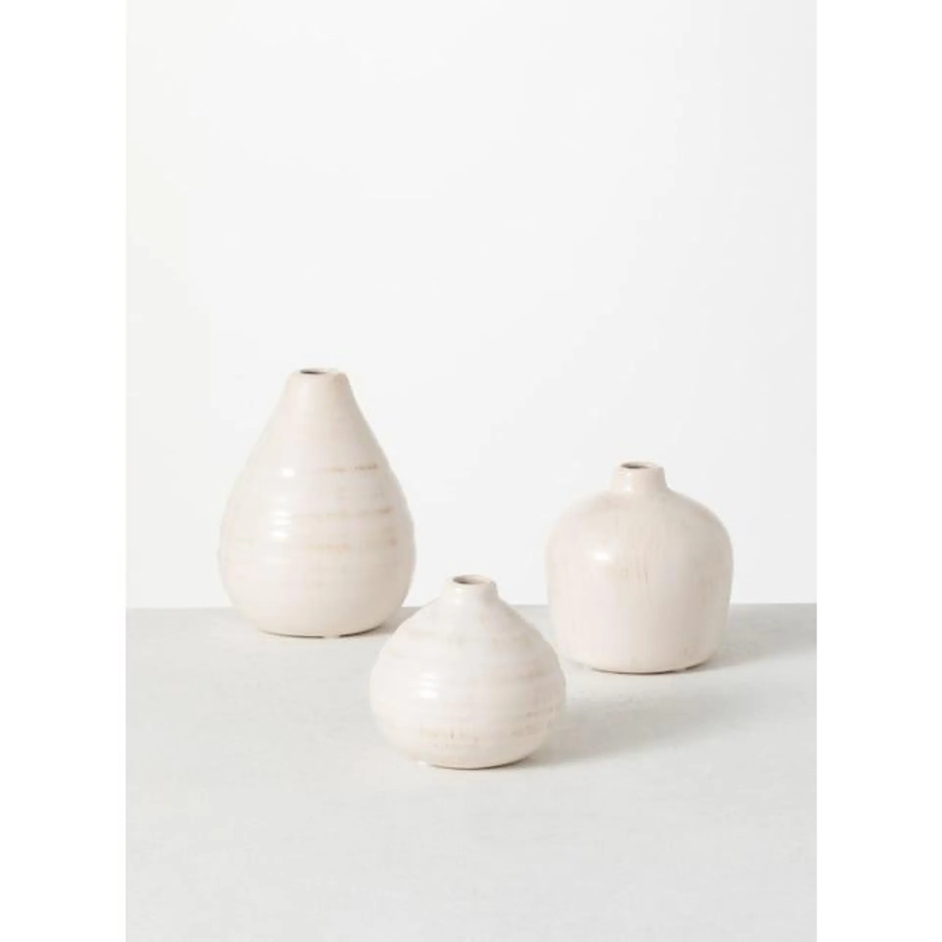 Sullivans 3-Pack White Ceramic Farmhouse Vase